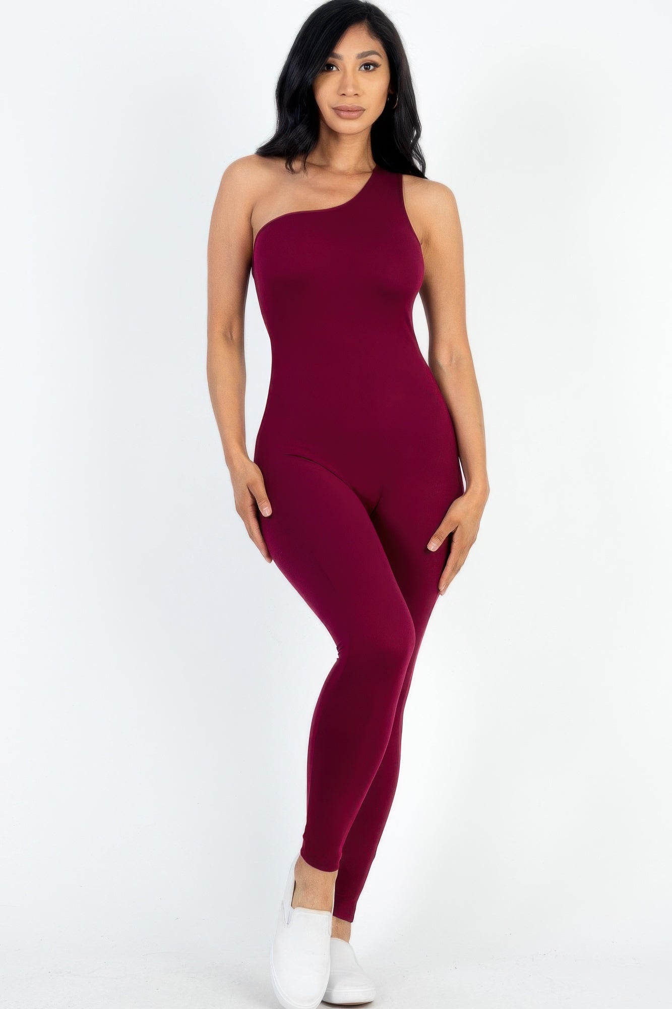 Solid Color One Shoulder Jumpsuit product image