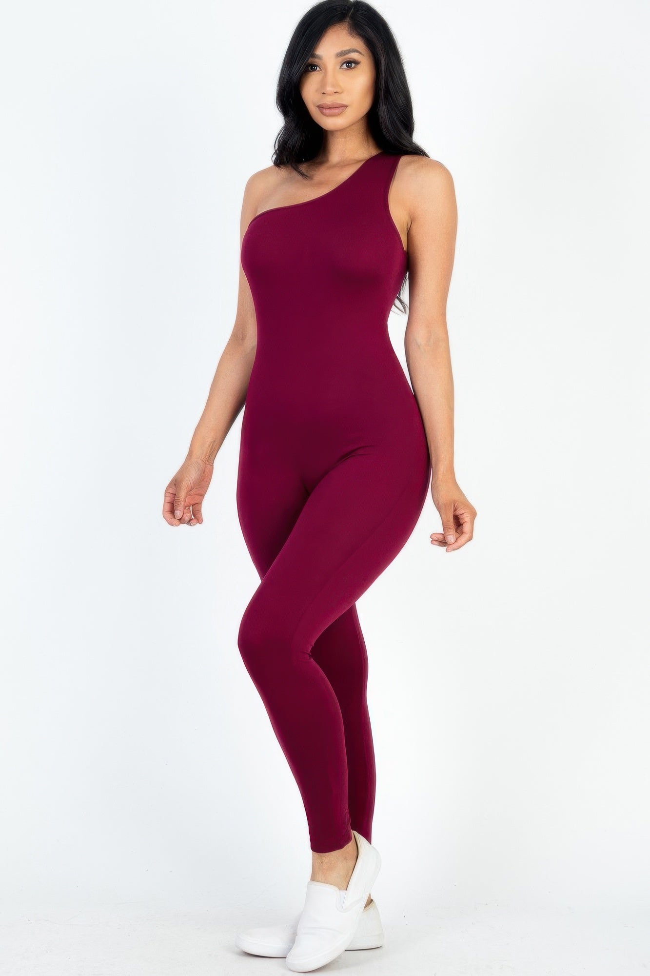 Solid Color One Shoulder Jumpsuit product image