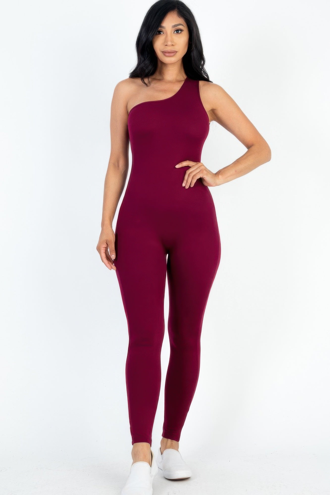 Solid Color One Shoulder Jumpsuit product image