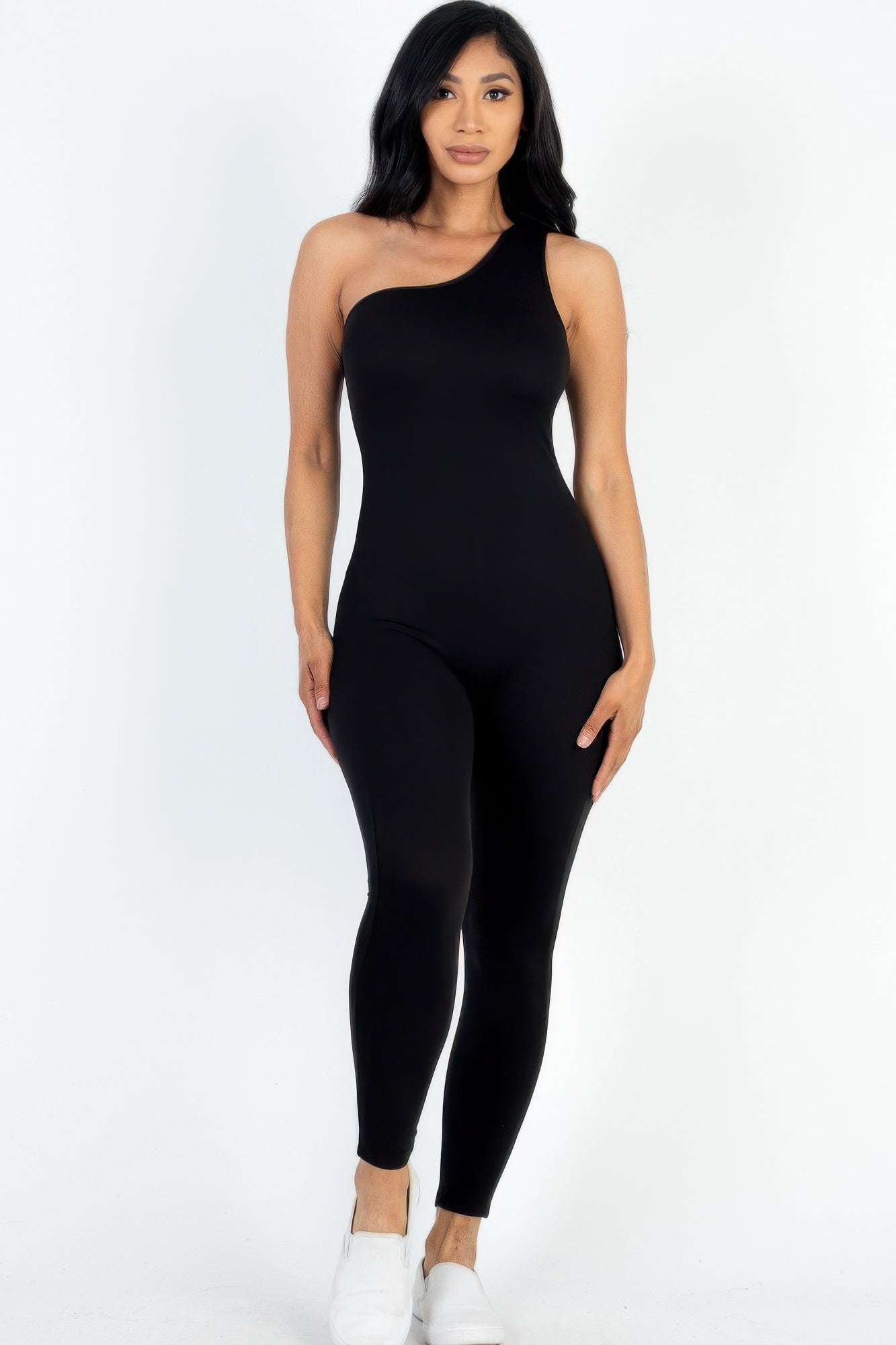 Solid Color One Shoulder Jumpsuit product image