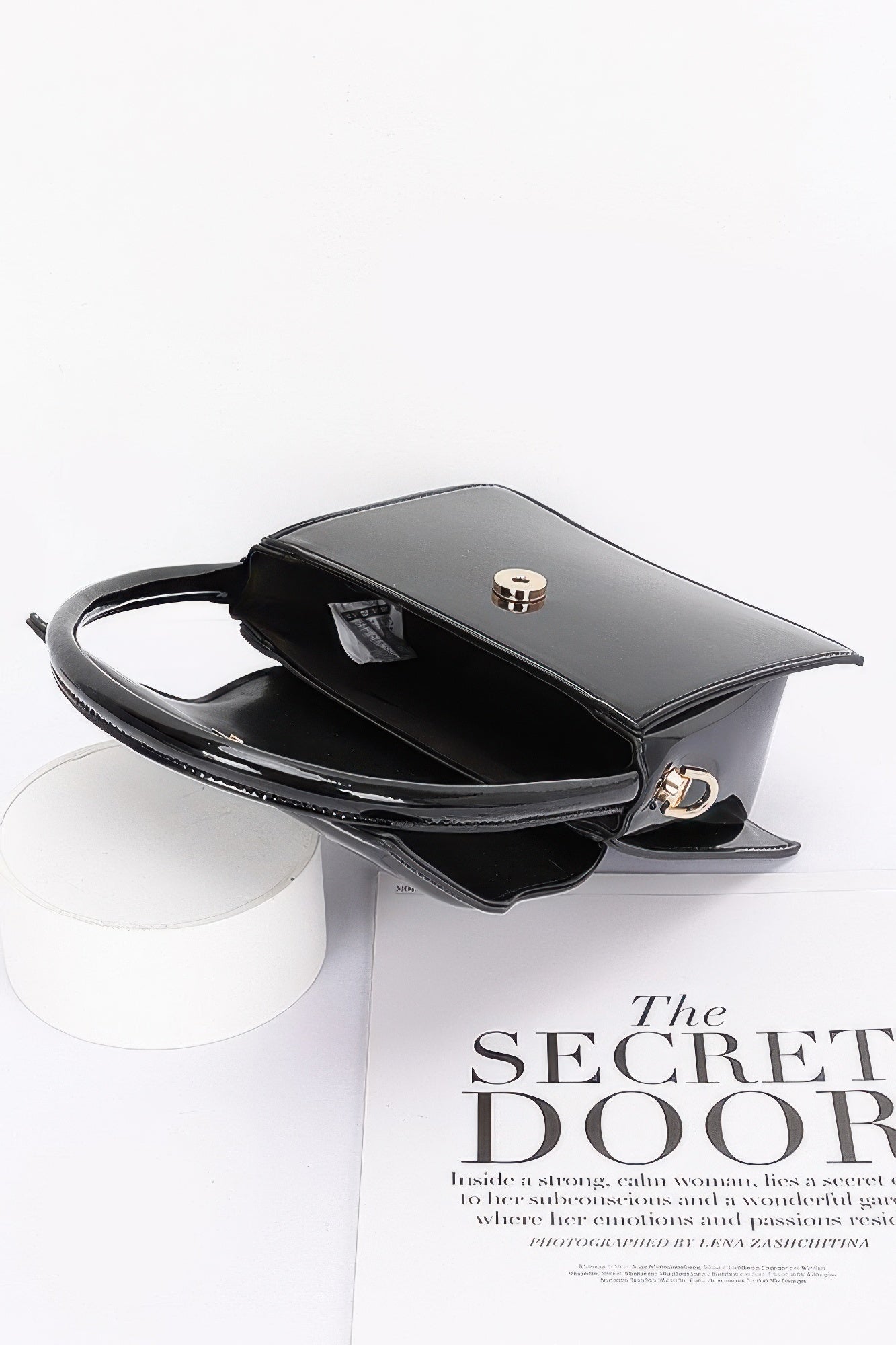 Enamel Top Handle Flap Bag product image