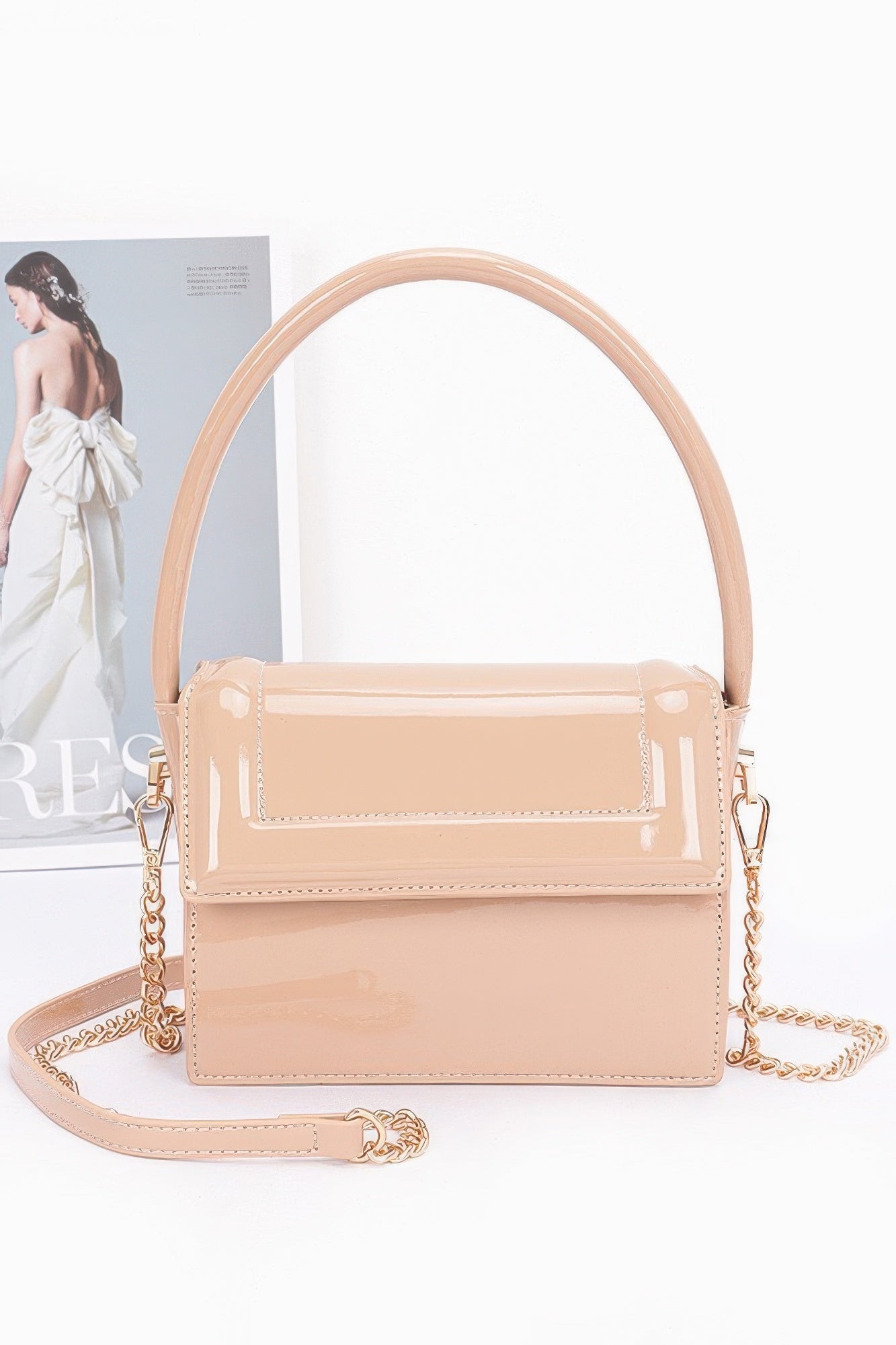 Enamel Top Handle Flap Bag product image
