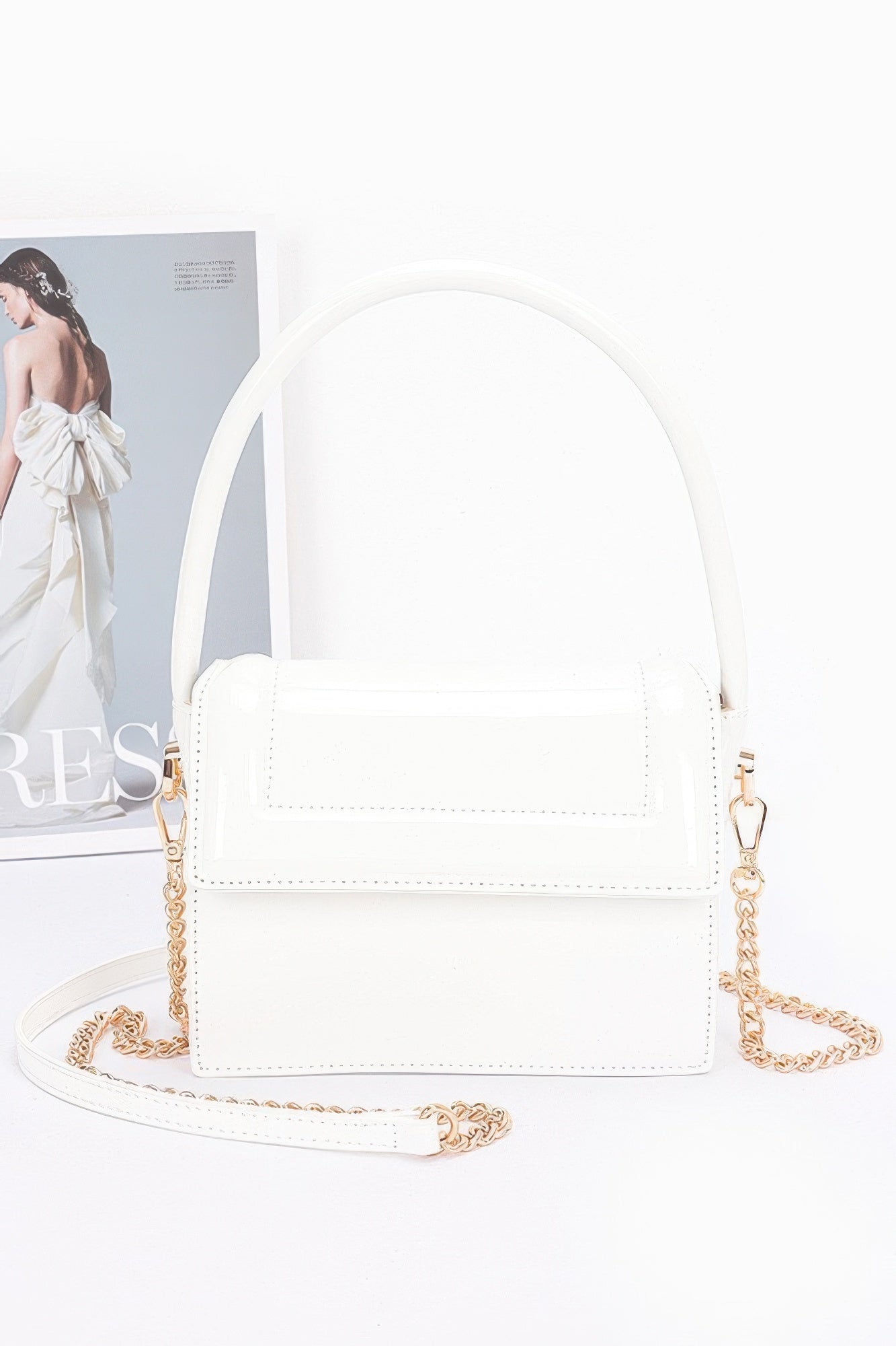 Enamel Top Handle Flap Bag product image