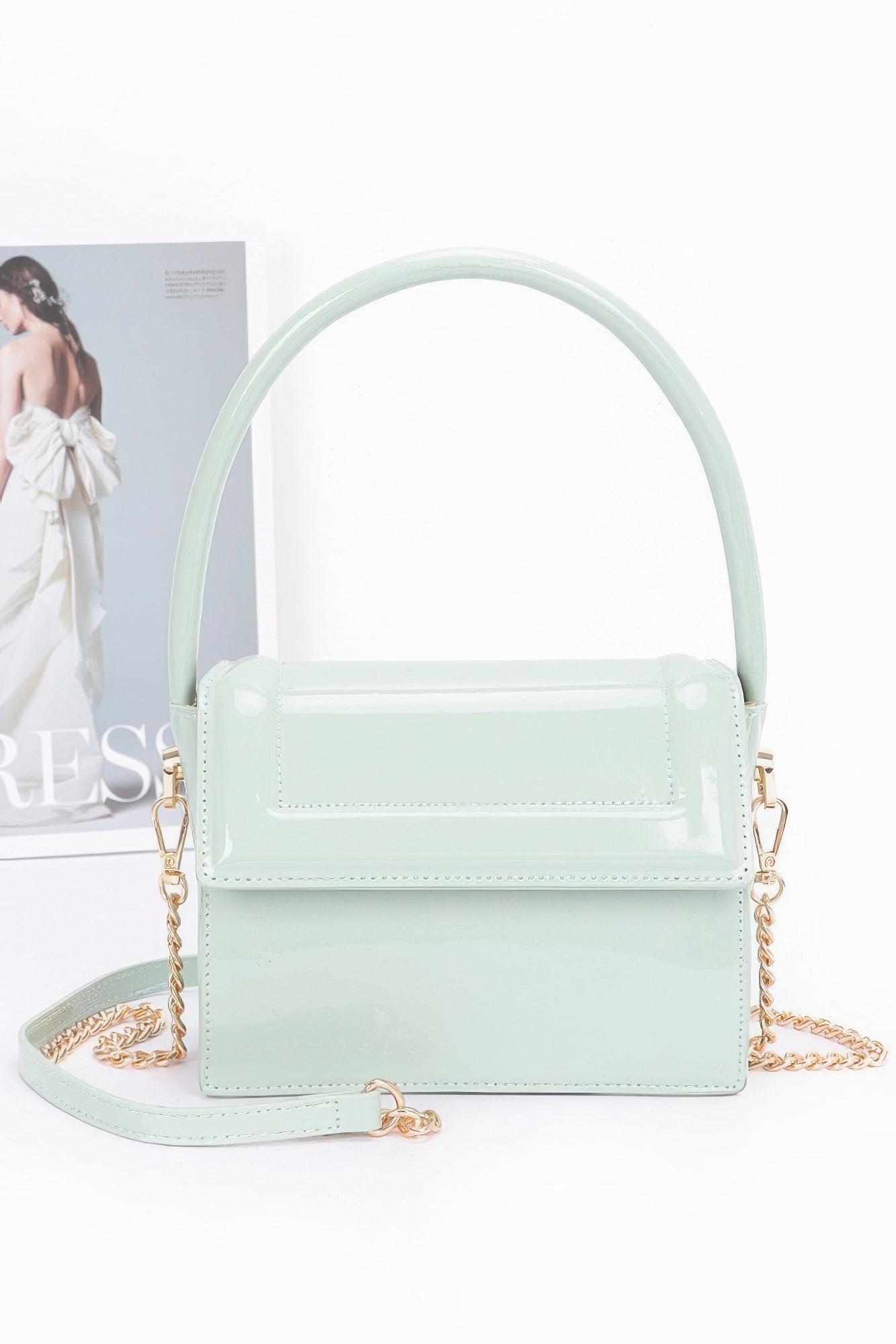 Enamel Top Handle Flap Bag product image