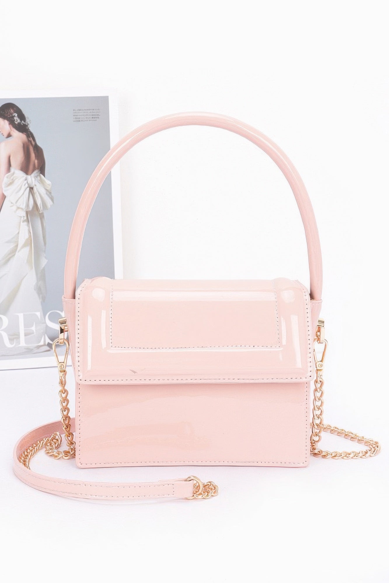 Enamel Top Handle Flap Bag product image