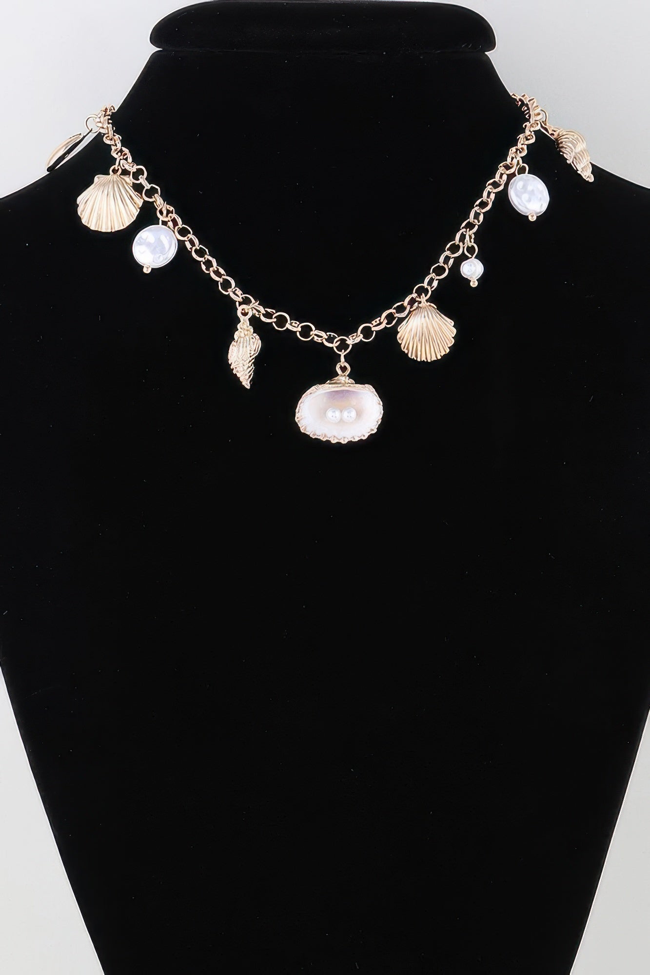 Multi Pearl N Shell Charm Necklace product image