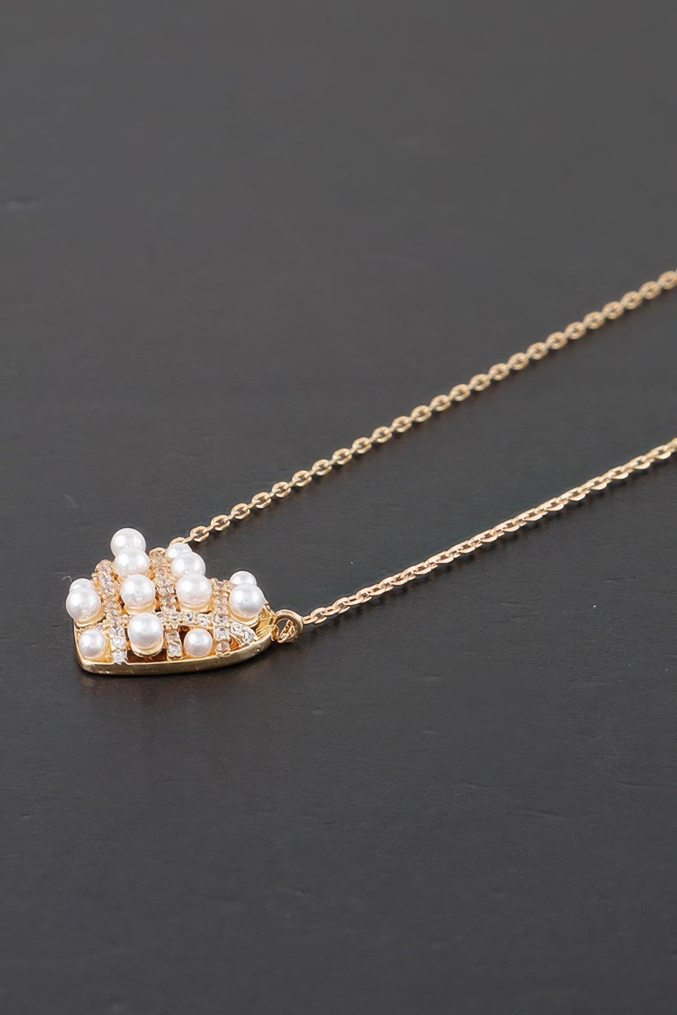 Quilted Pearl Heart Necklace product image