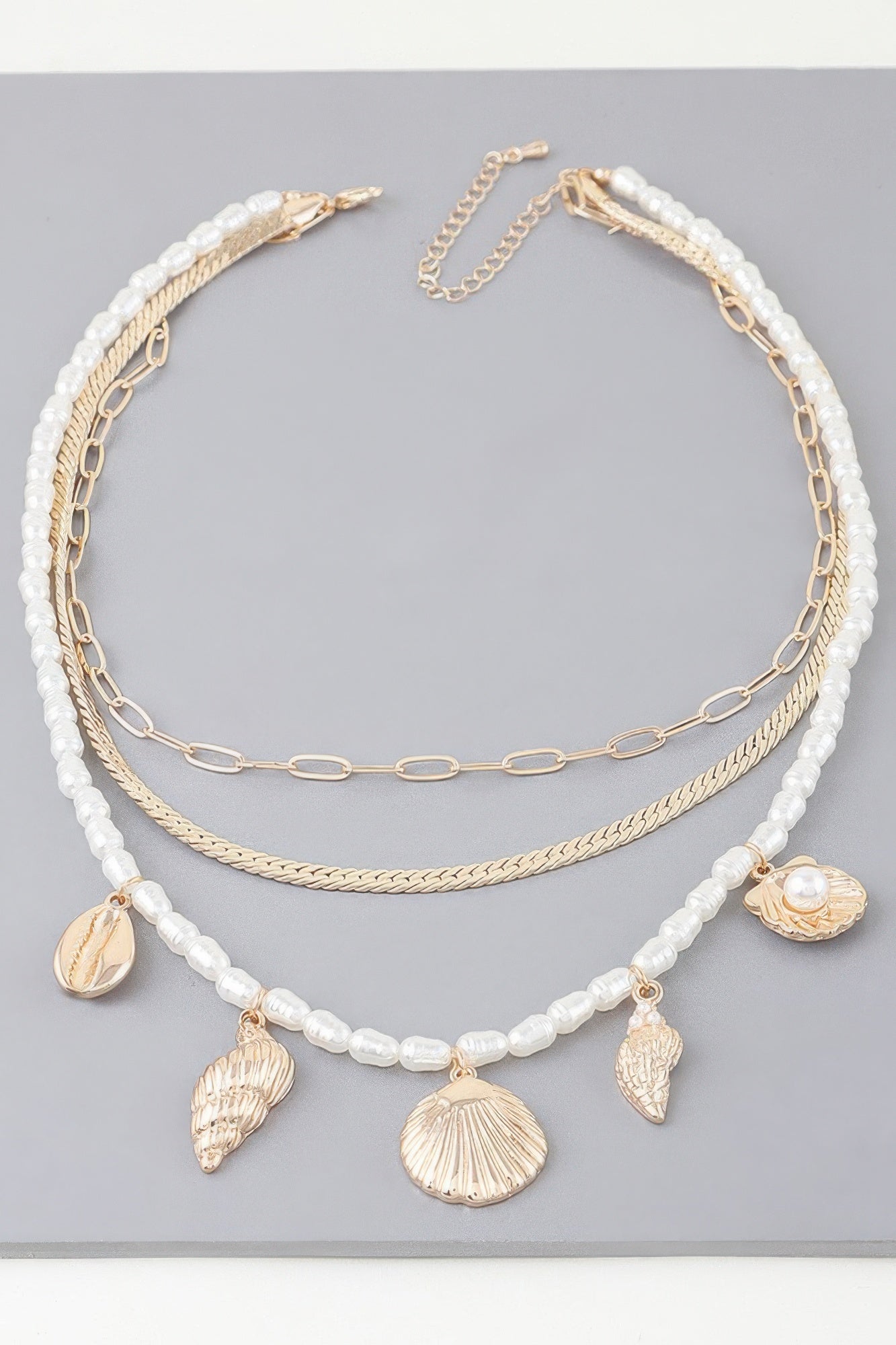 Multi Seashell Charm Necklace product image