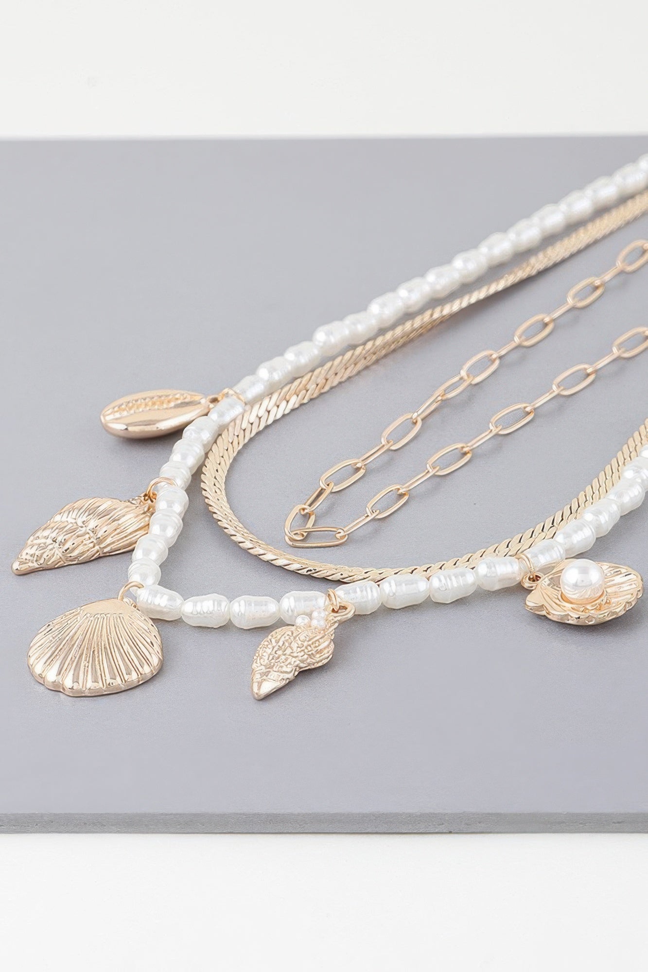 Multi Seashell Charm Necklace product image
