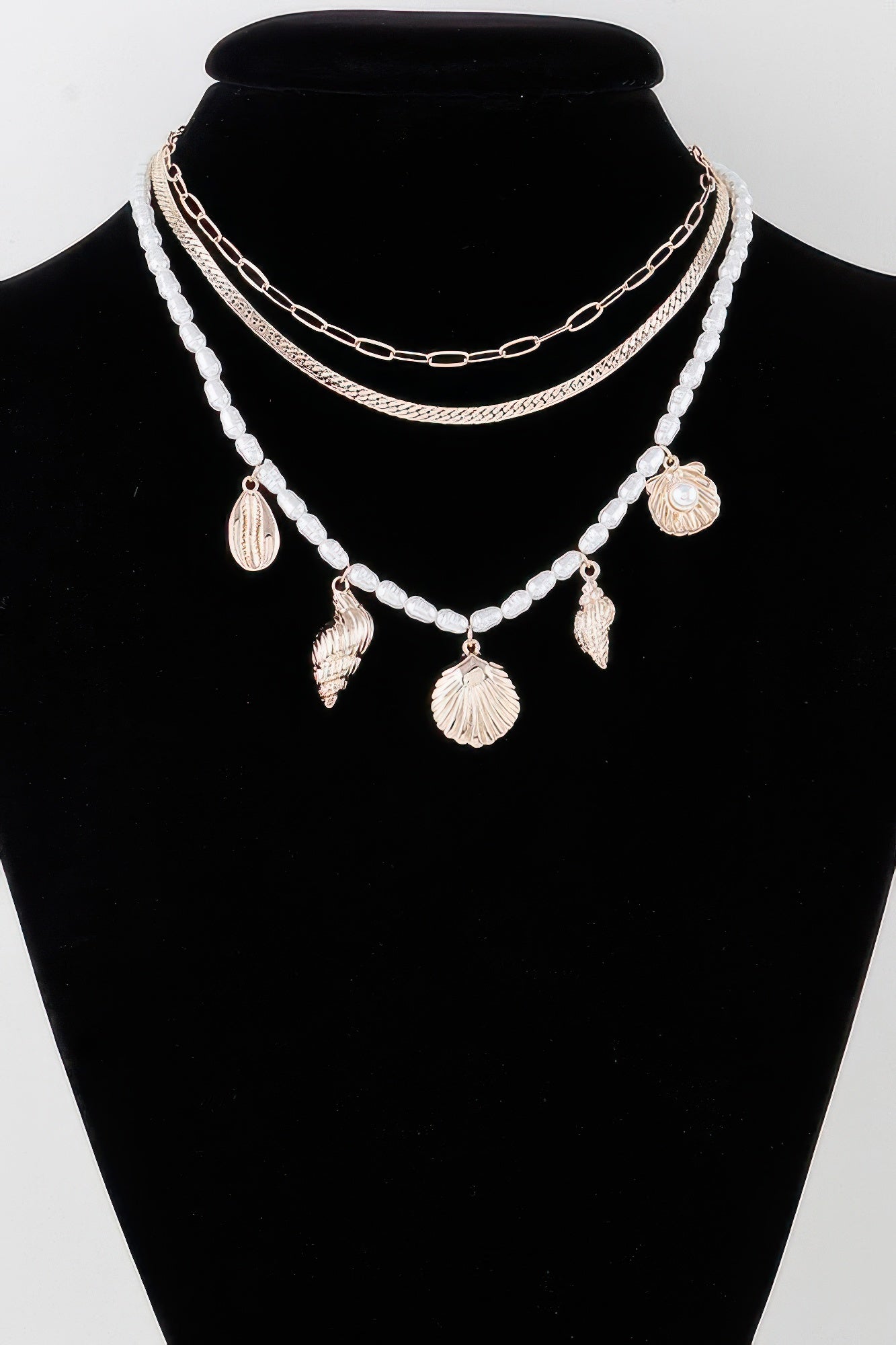 Multi Seashell Charm Necklace product image