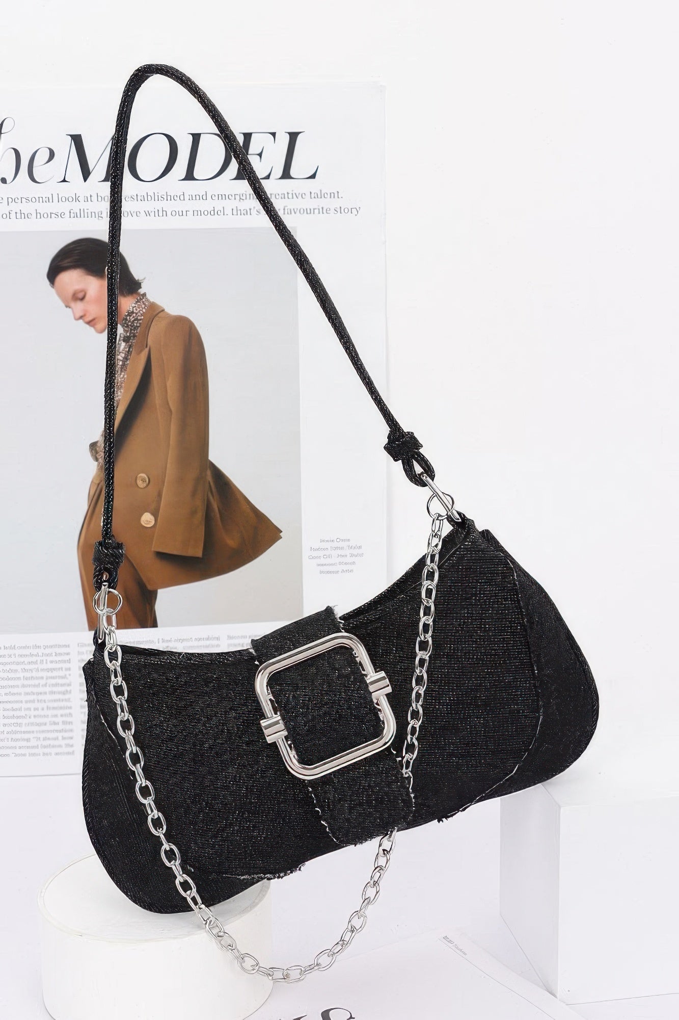 Faux Denim Handle Bag product image