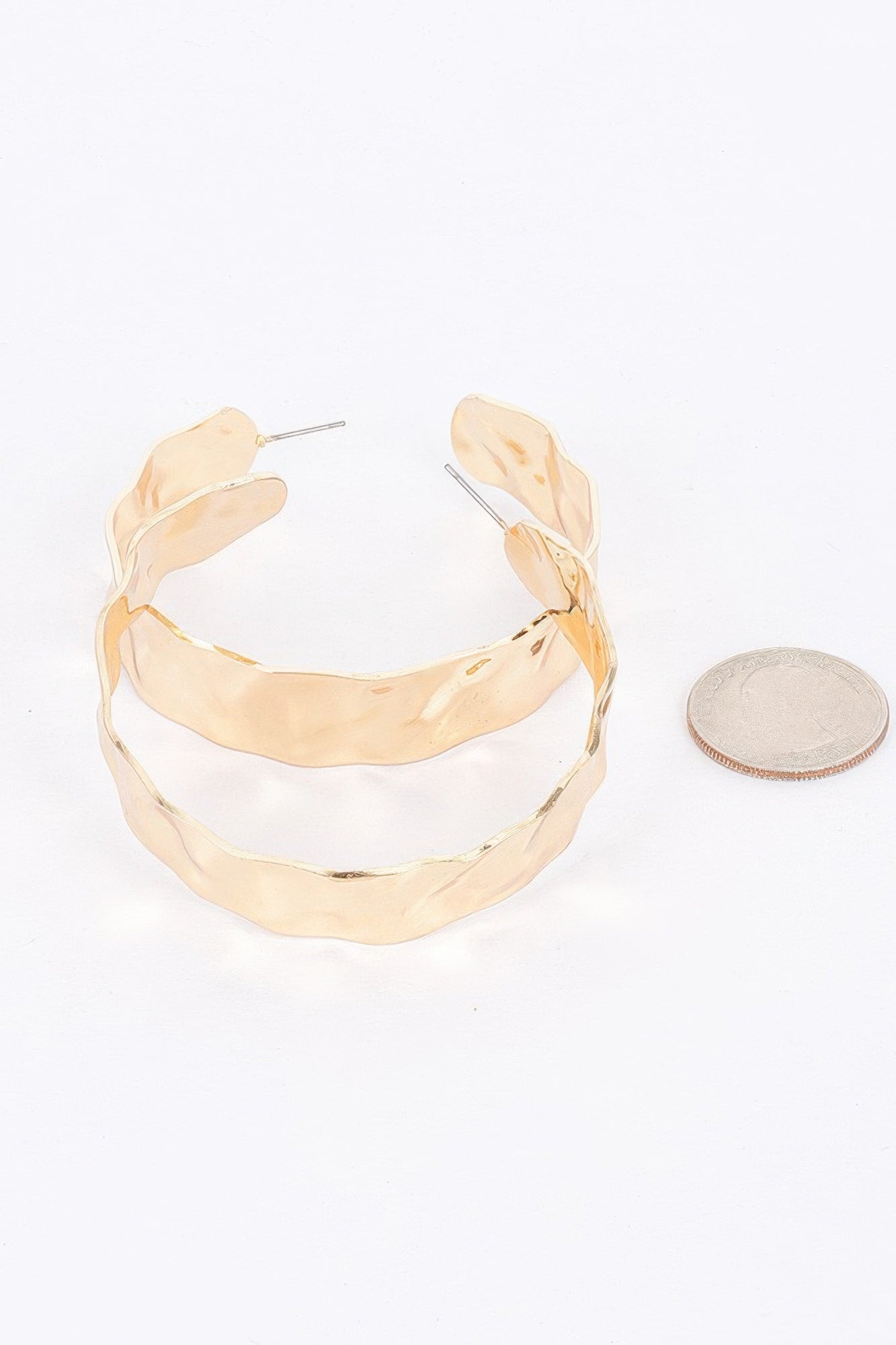 Gold Plated Wide Metal Hoop Earring product image