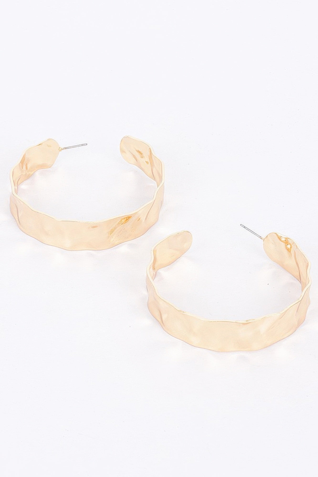 Gold Plated Wide Metal Hoop Earring product image