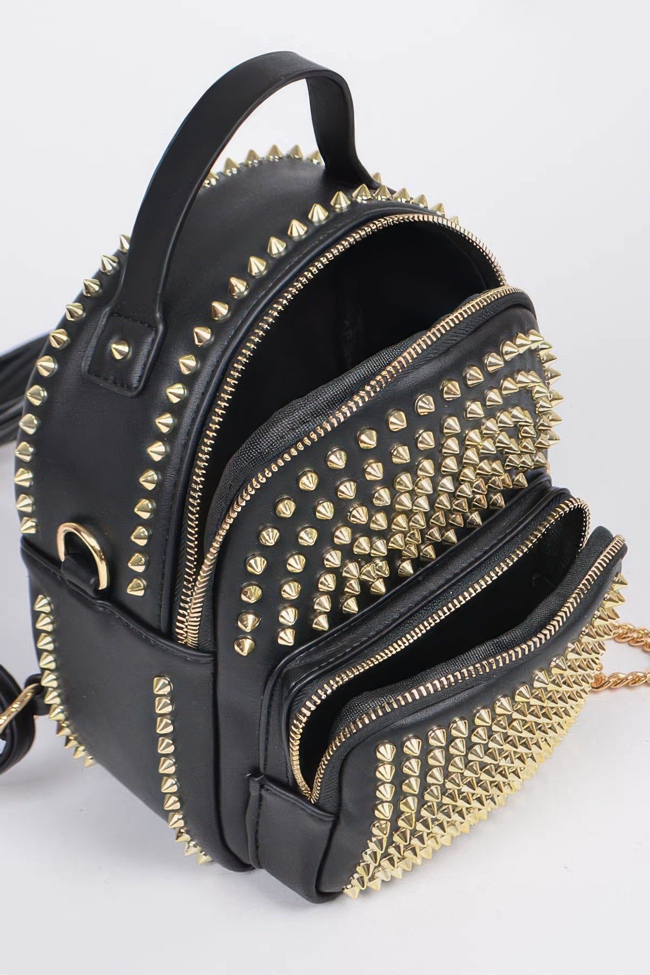 Studded Backpack With Chain Zippier product image