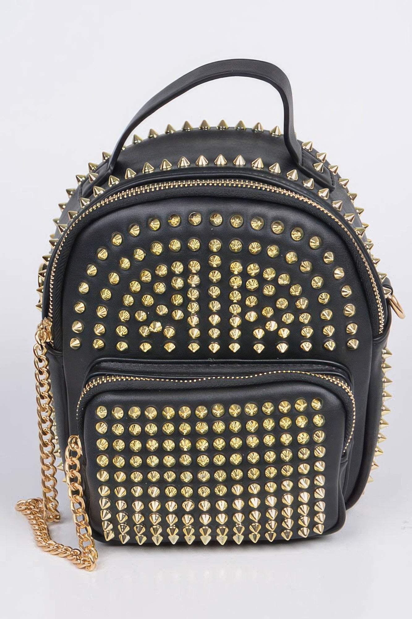 Studded Backpack With Chain Zippier product image