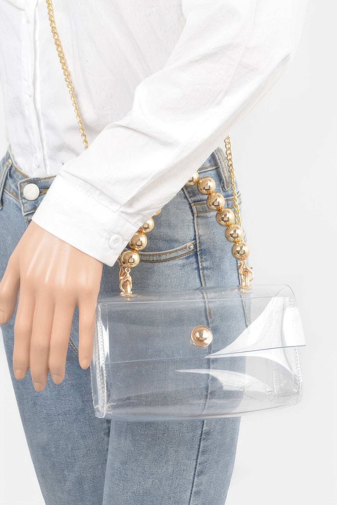 Transparent Ccb Handle Flap Clutch product image