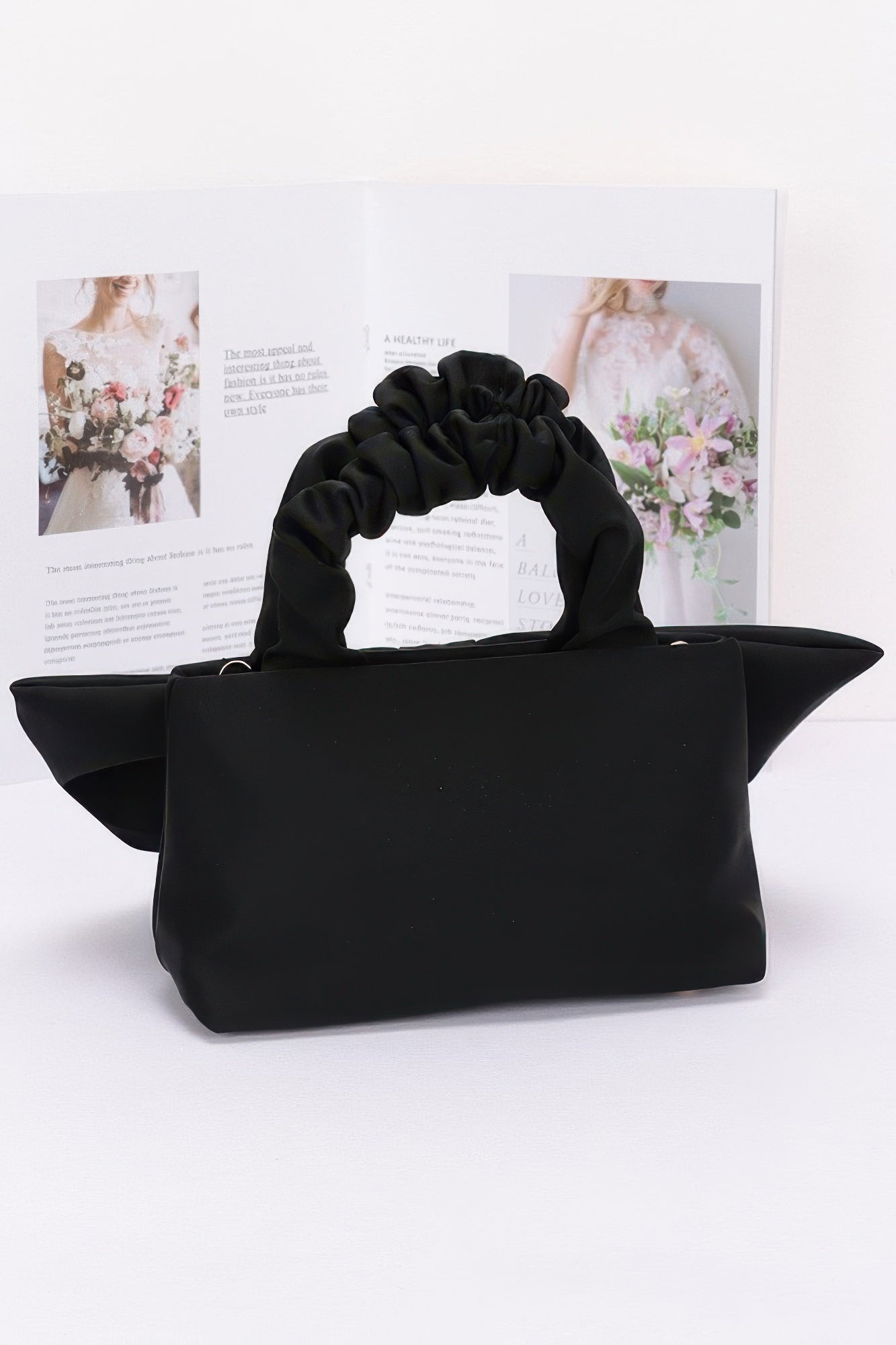 Nylon Top Handle Bag With Bow Front Clutch product image