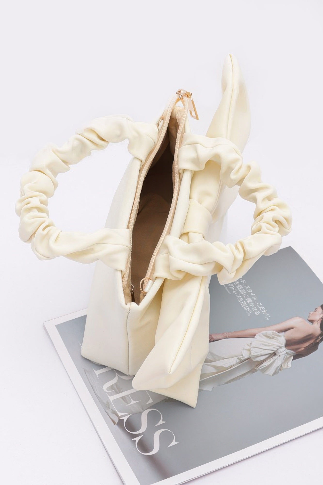 Nylon Top Handle Bag With Bow Front Clutch product image