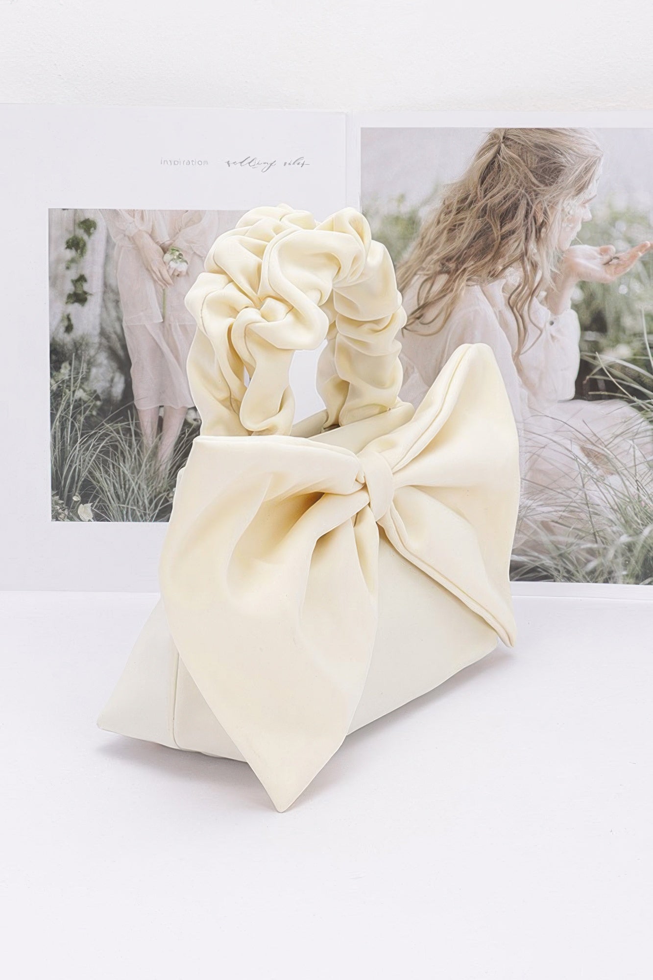 Nylon Top Handle Bag With Bow Front Clutch product image