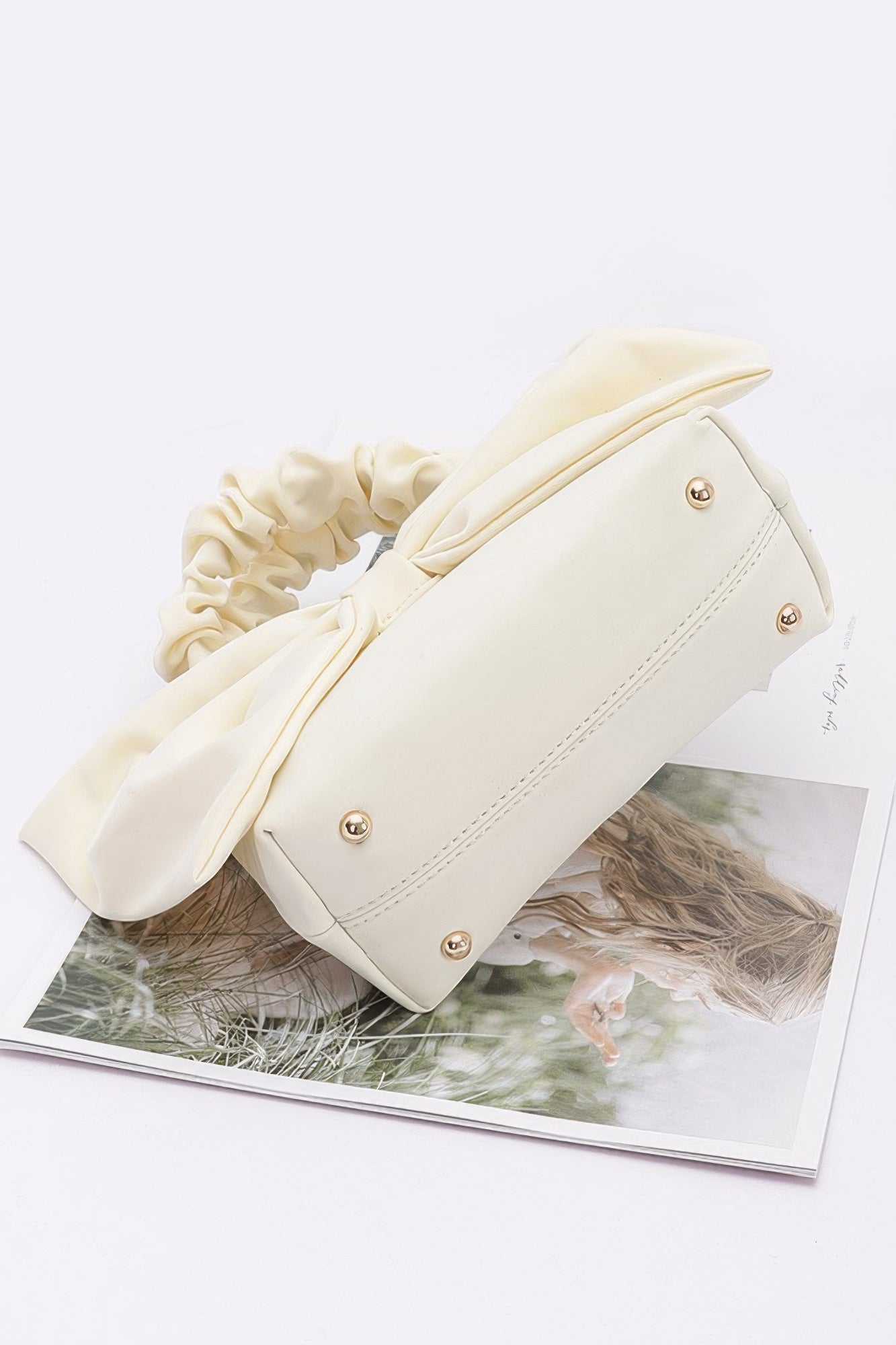 Nylon Top Handle Bag With Bow Front Clutch product image