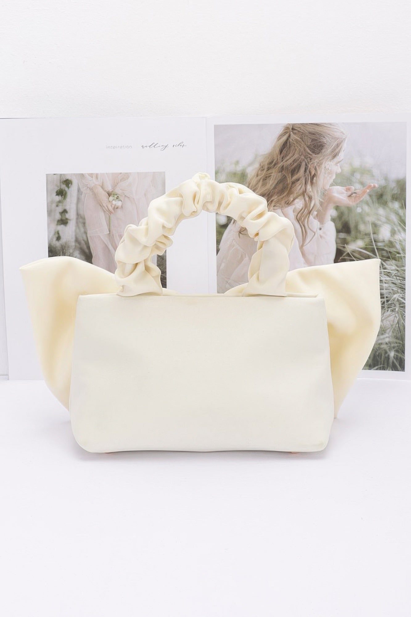 Nylon Top Handle Bag With Bow Front Clutch product image