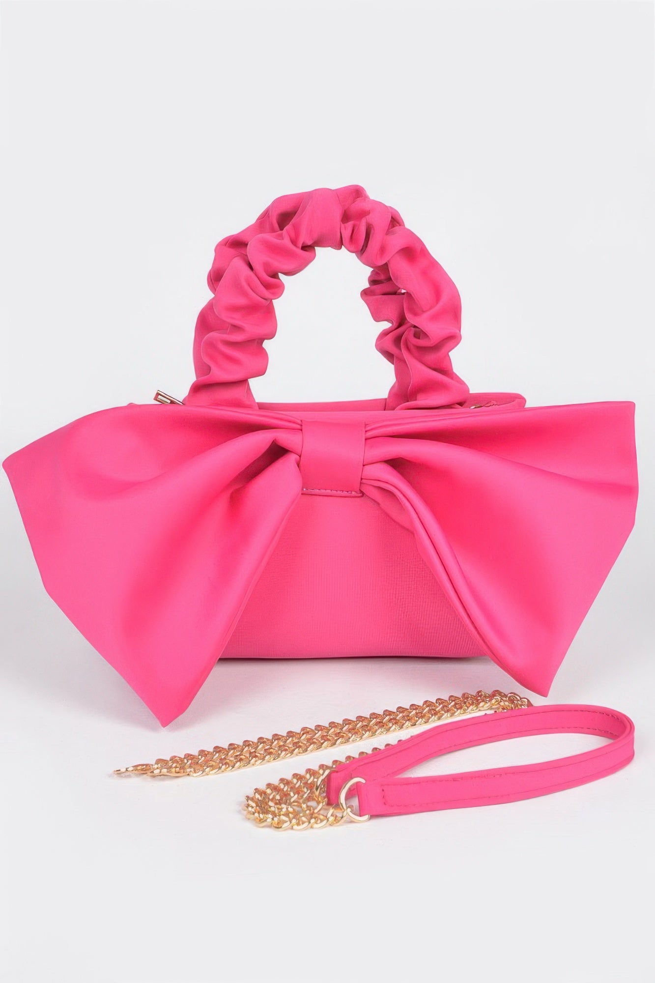 Nylon Top Handle Bag With Bow Front Clutch product image