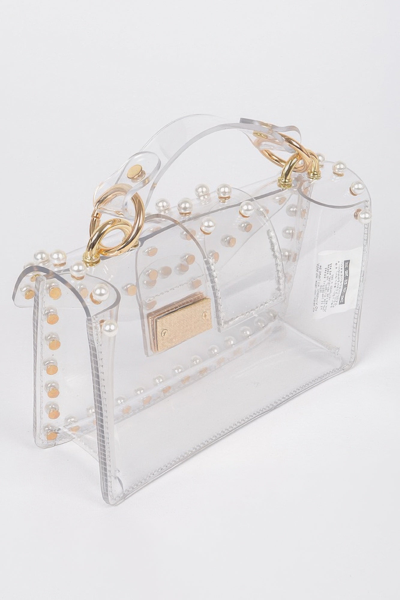 Transparent Single Handle Clutch W/faux Pearl product image