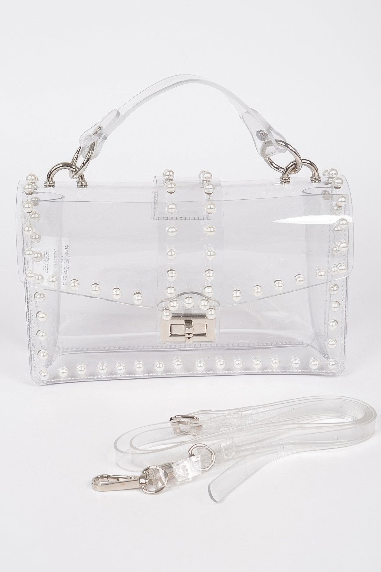 Transparent Clutch W/faux Pearl product image