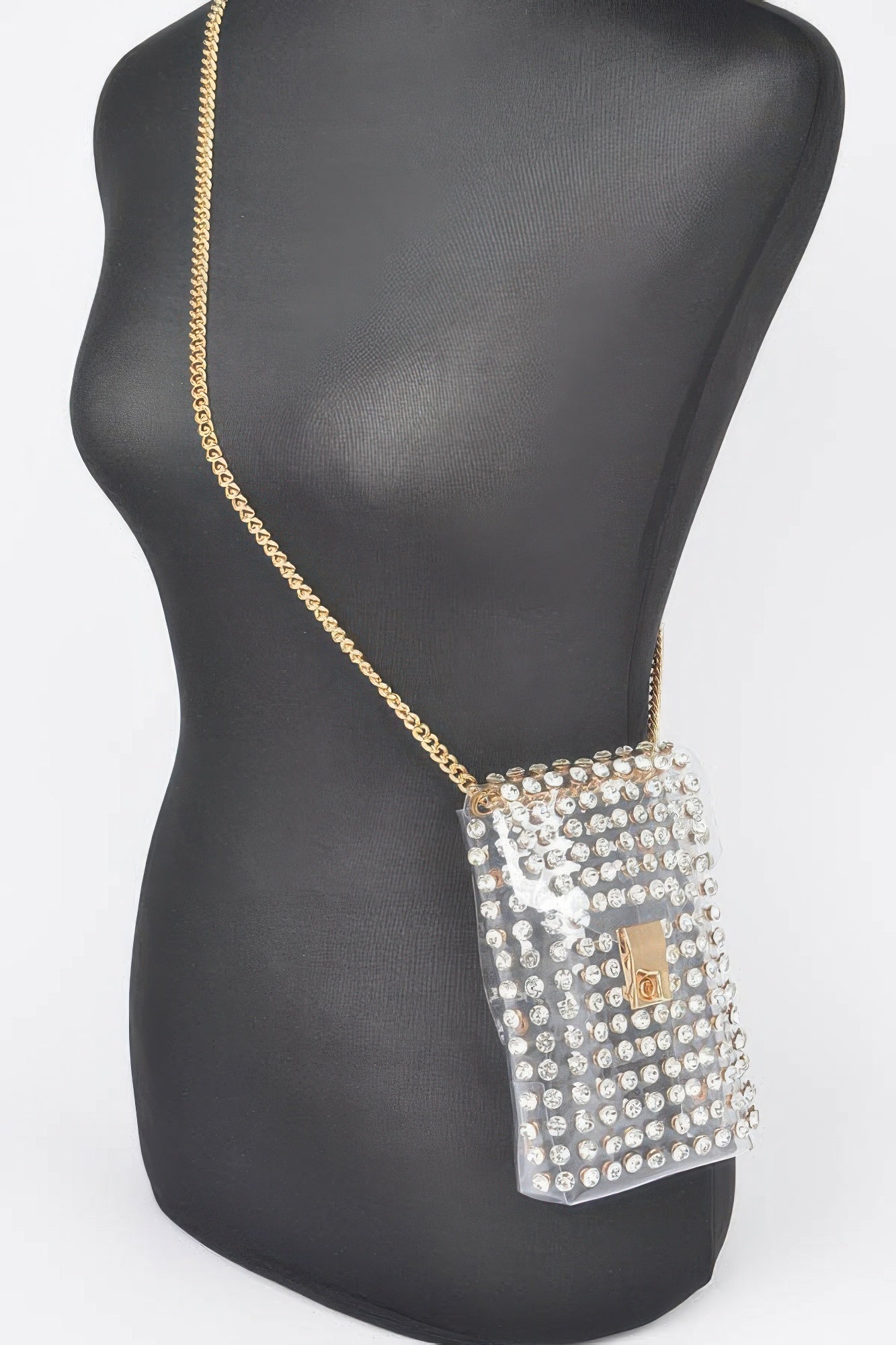 Rhinestone Clear Belt Bag W/chain product image