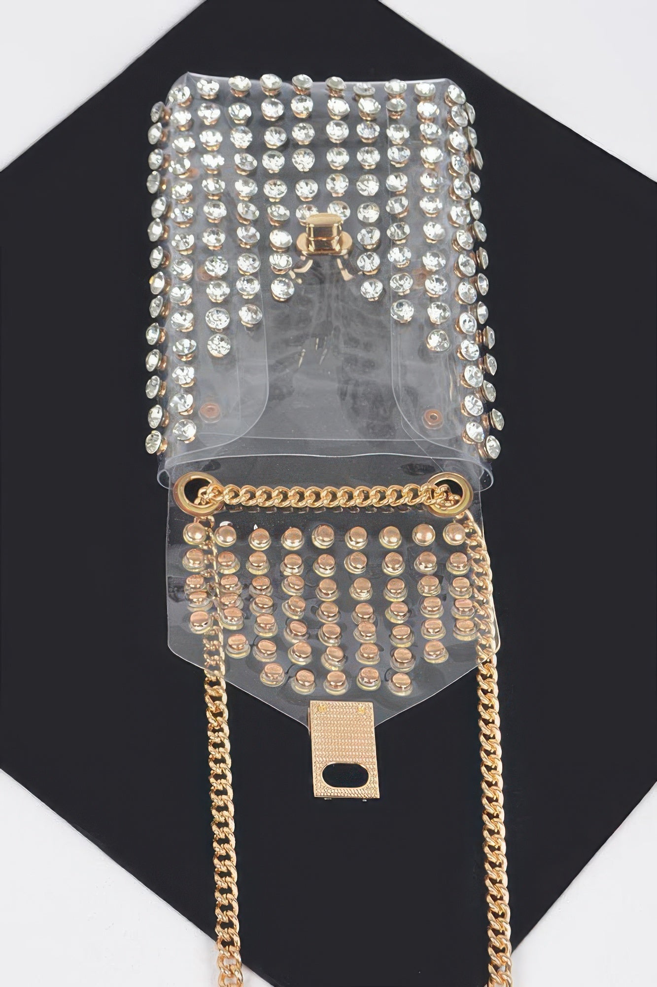 Rhinestone Clear Belt Bag W/chain product image