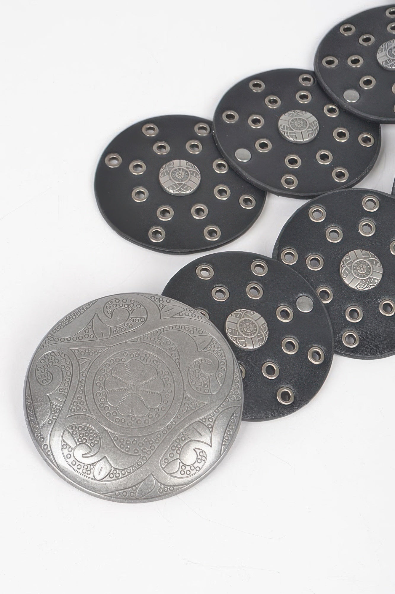 Faux Leather Multi Eyelet Round Western Belt product image