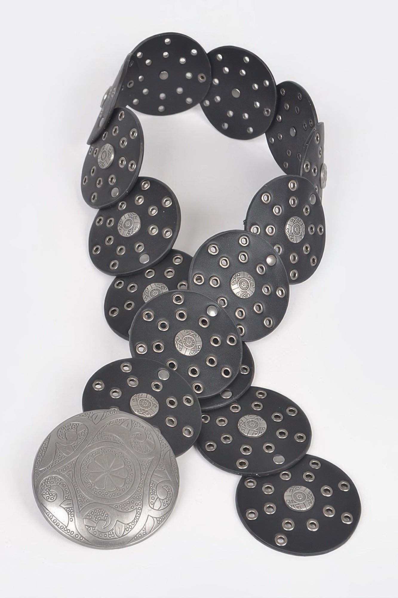 Faux Leather Multi Eyelet Round Western Belt product image