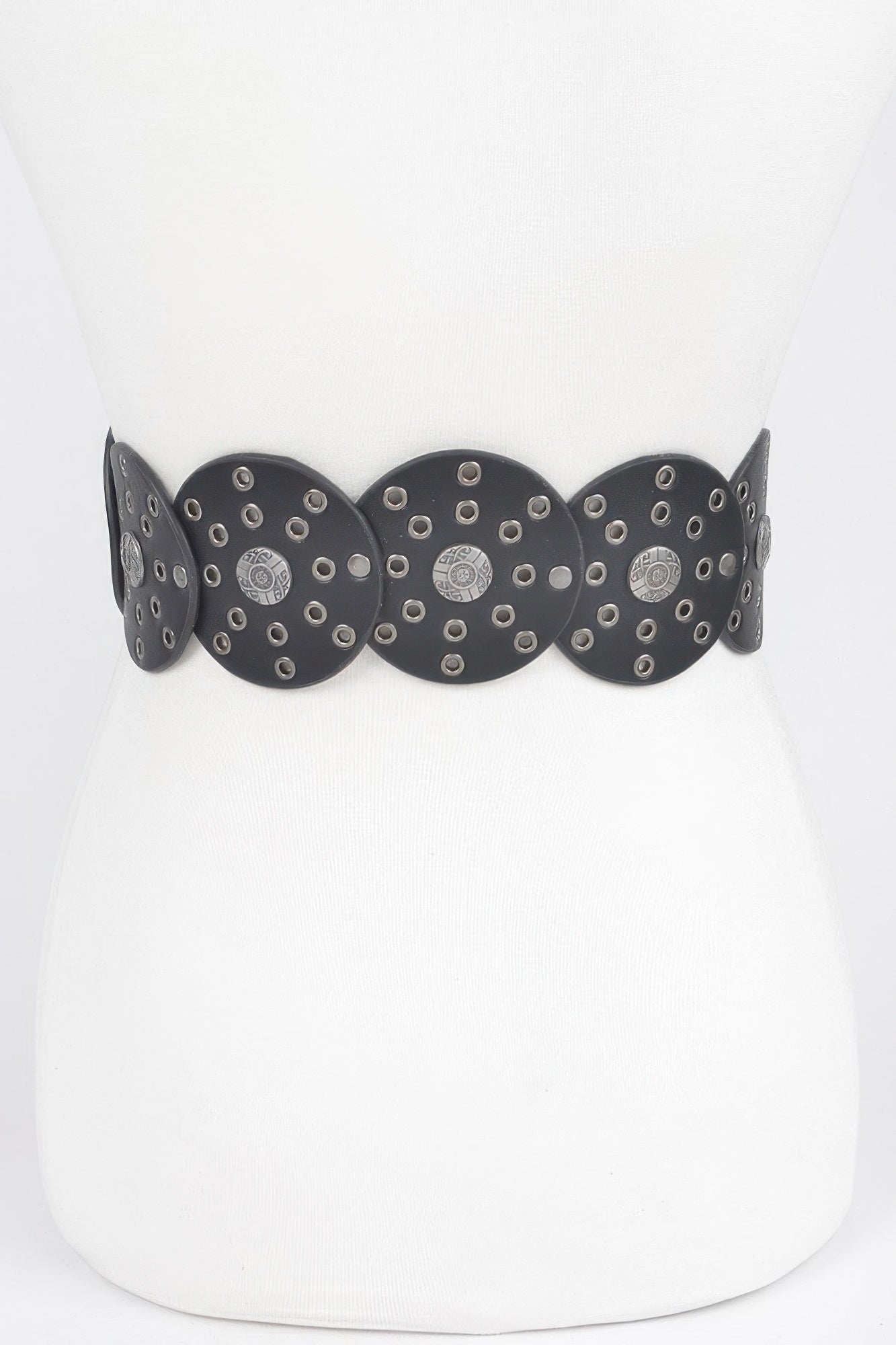 Faux Leather Multi Eyelet Round Western Belt product image