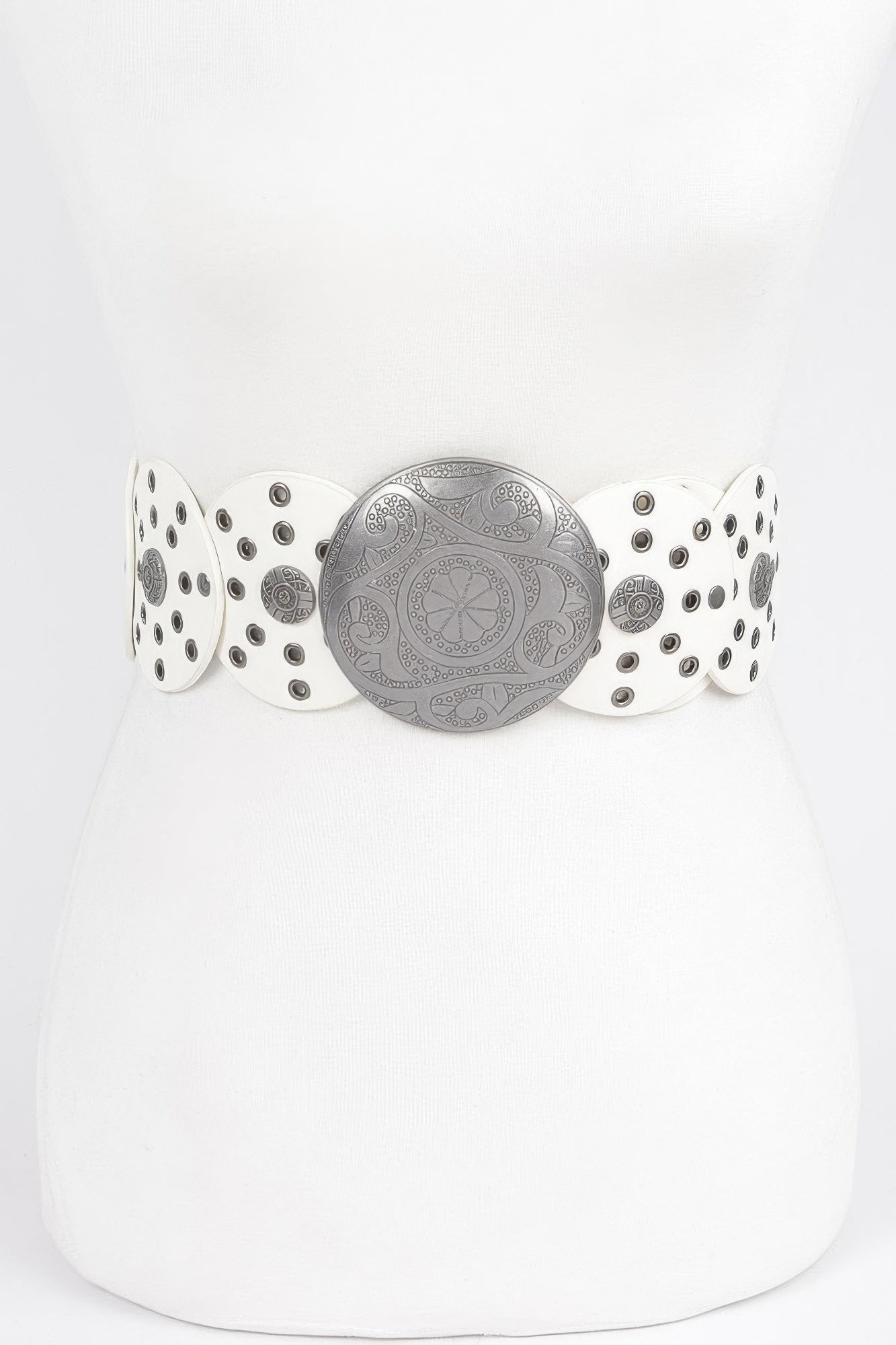 Faux Leather Multi Eyelet Round Western Belt product image