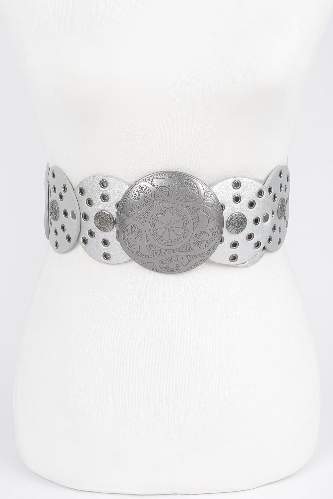 Faux Leather Multi Eyelet Round Western Belt product image