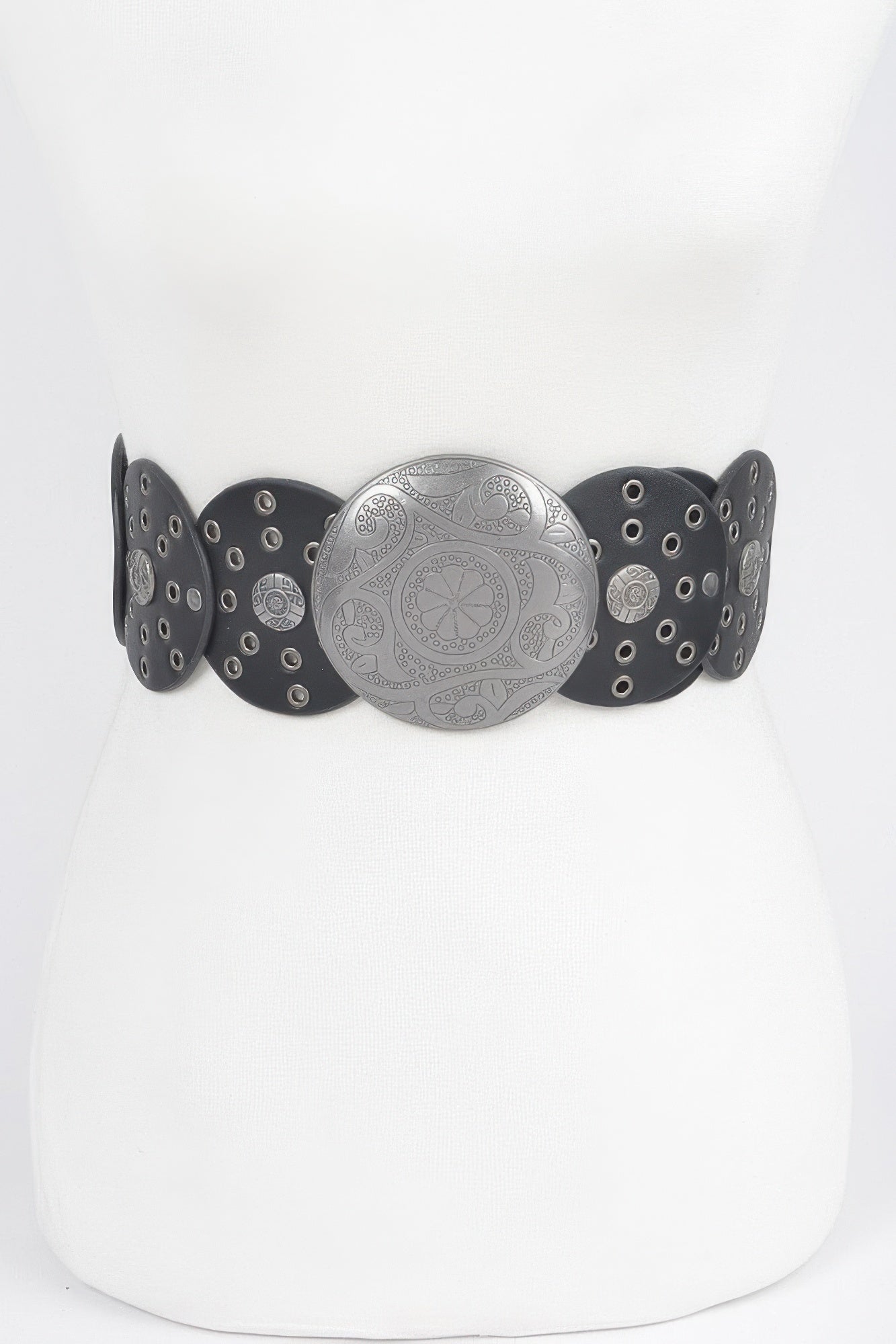 Faux Leather Multi Eyelet Round Western Belt product image