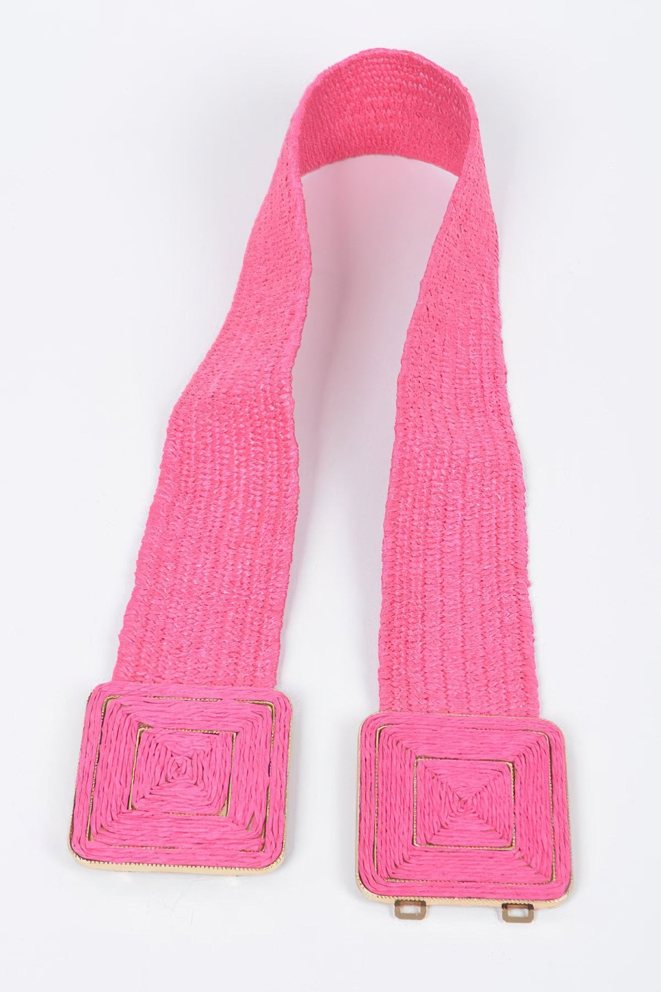 Faux Straw Two Buckle Elastic Belt product image