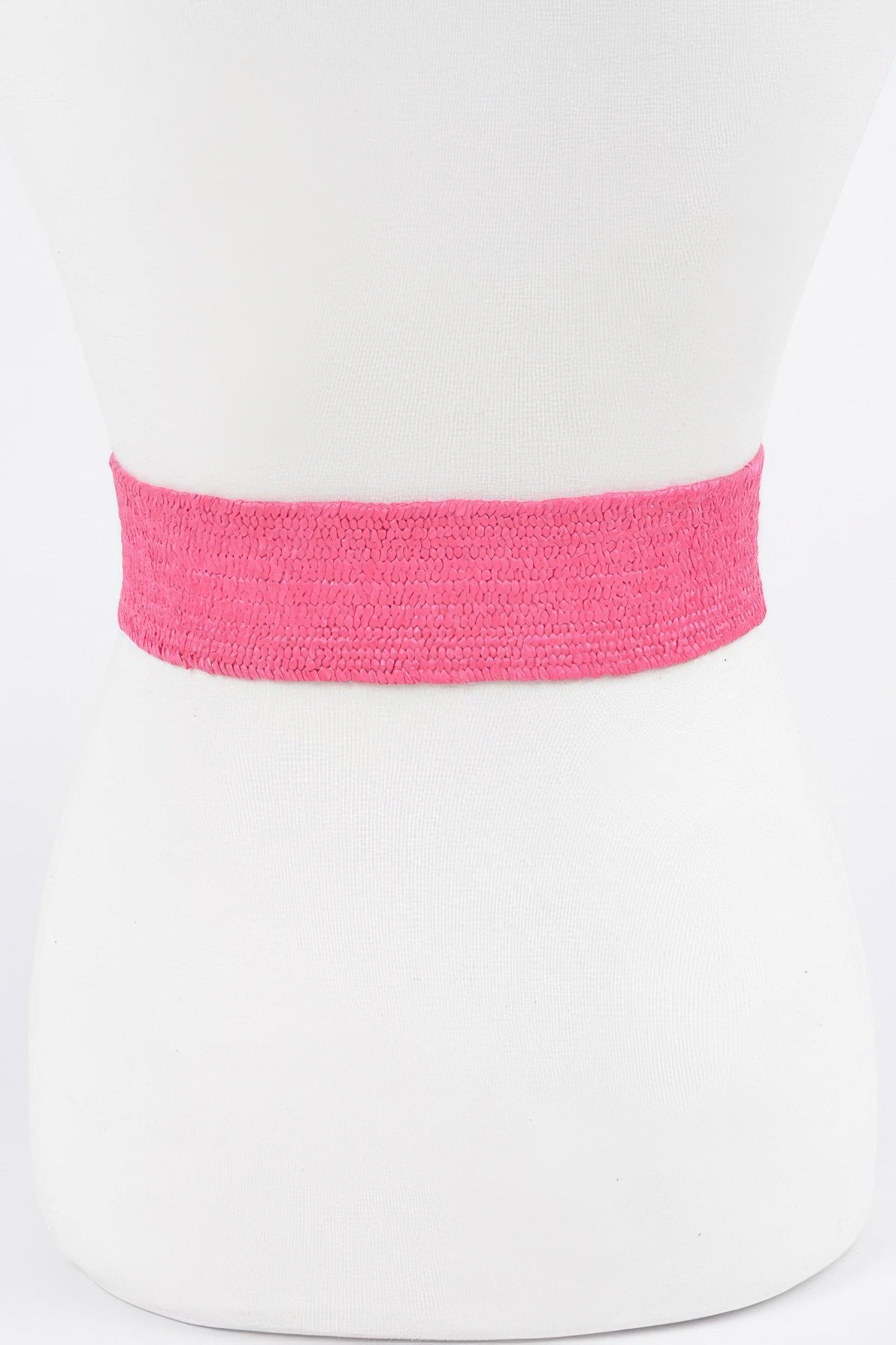 Faux Straw Two Buckle Elastic Belt product image