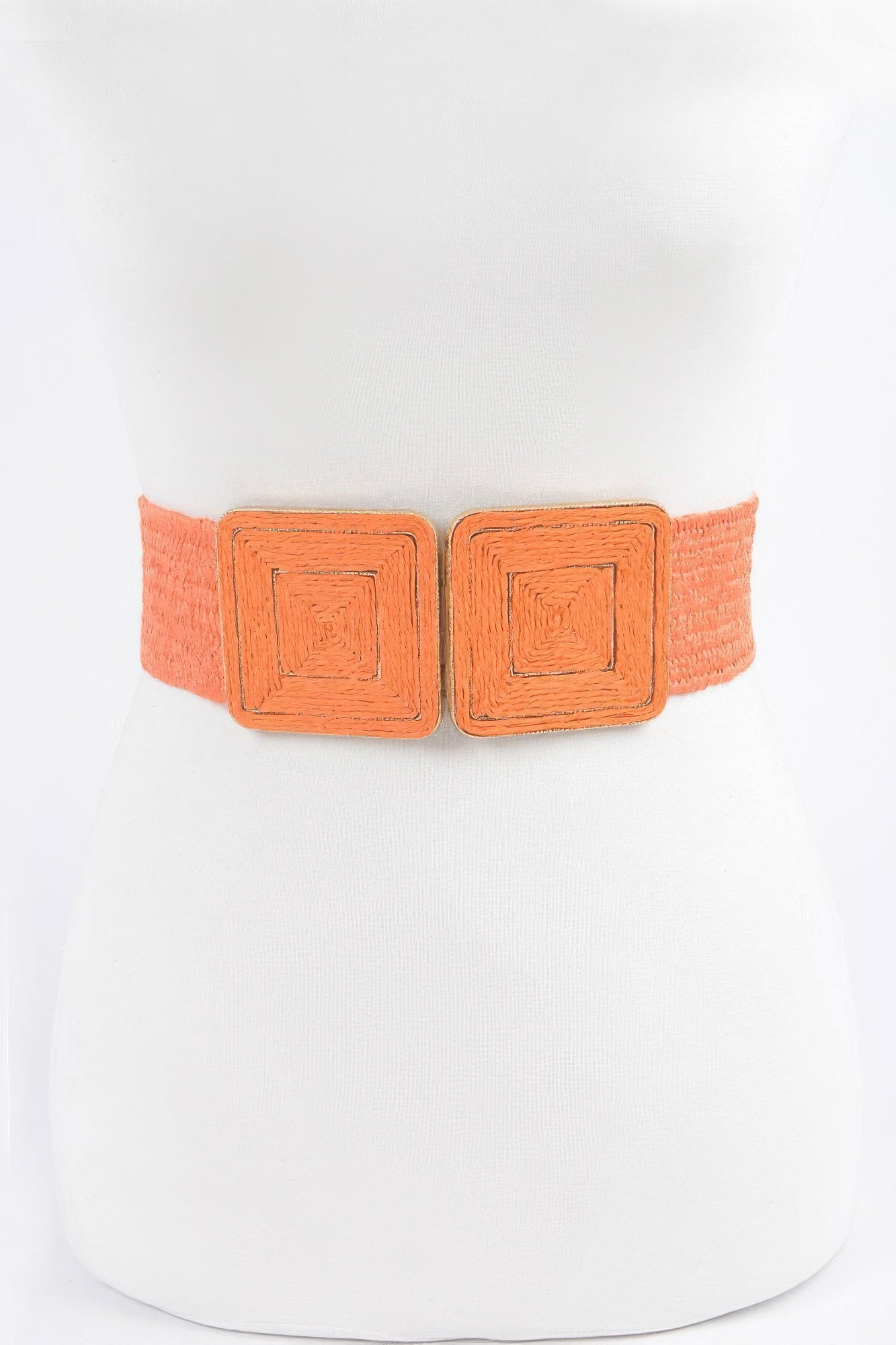 Faux Straw Two Buckle Elastic Belt product image