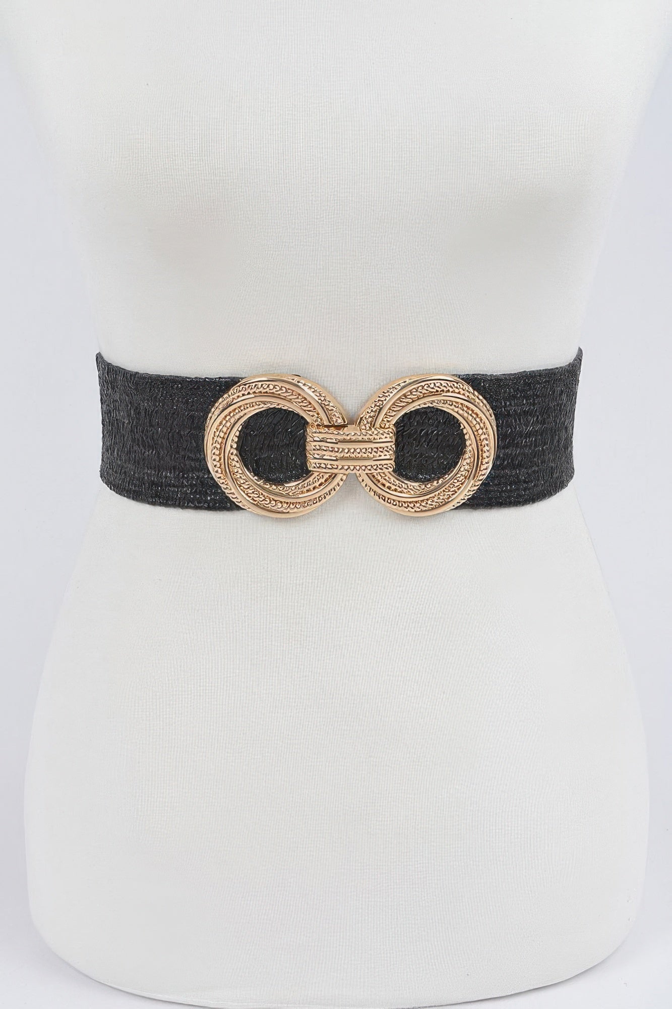 Metal Oo Buckle Plus Size Stretch Straw Belt product image