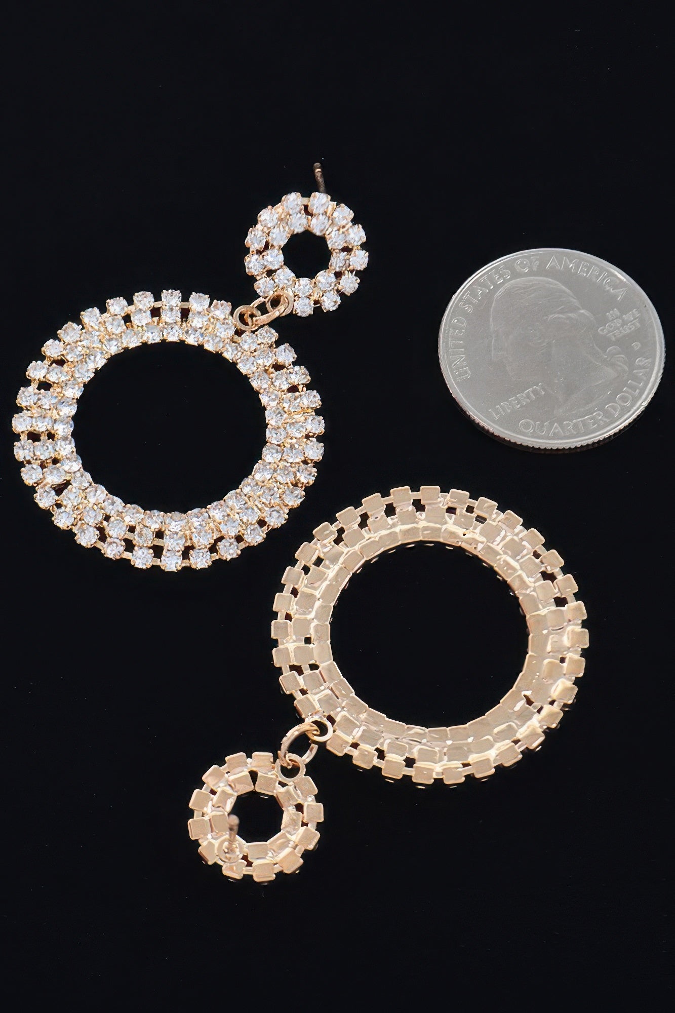 Rhinestone Round Circle Dangle Earring product image