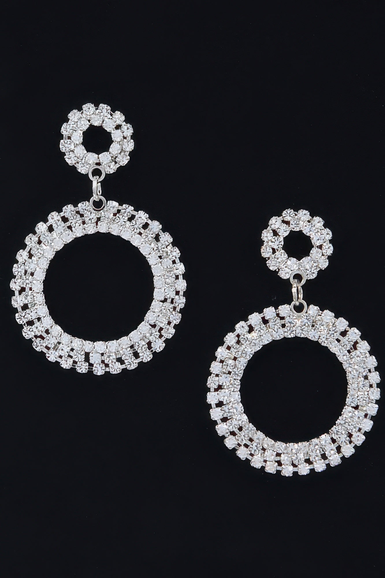 Rhinestone Round Circle Dangle Earring product image
