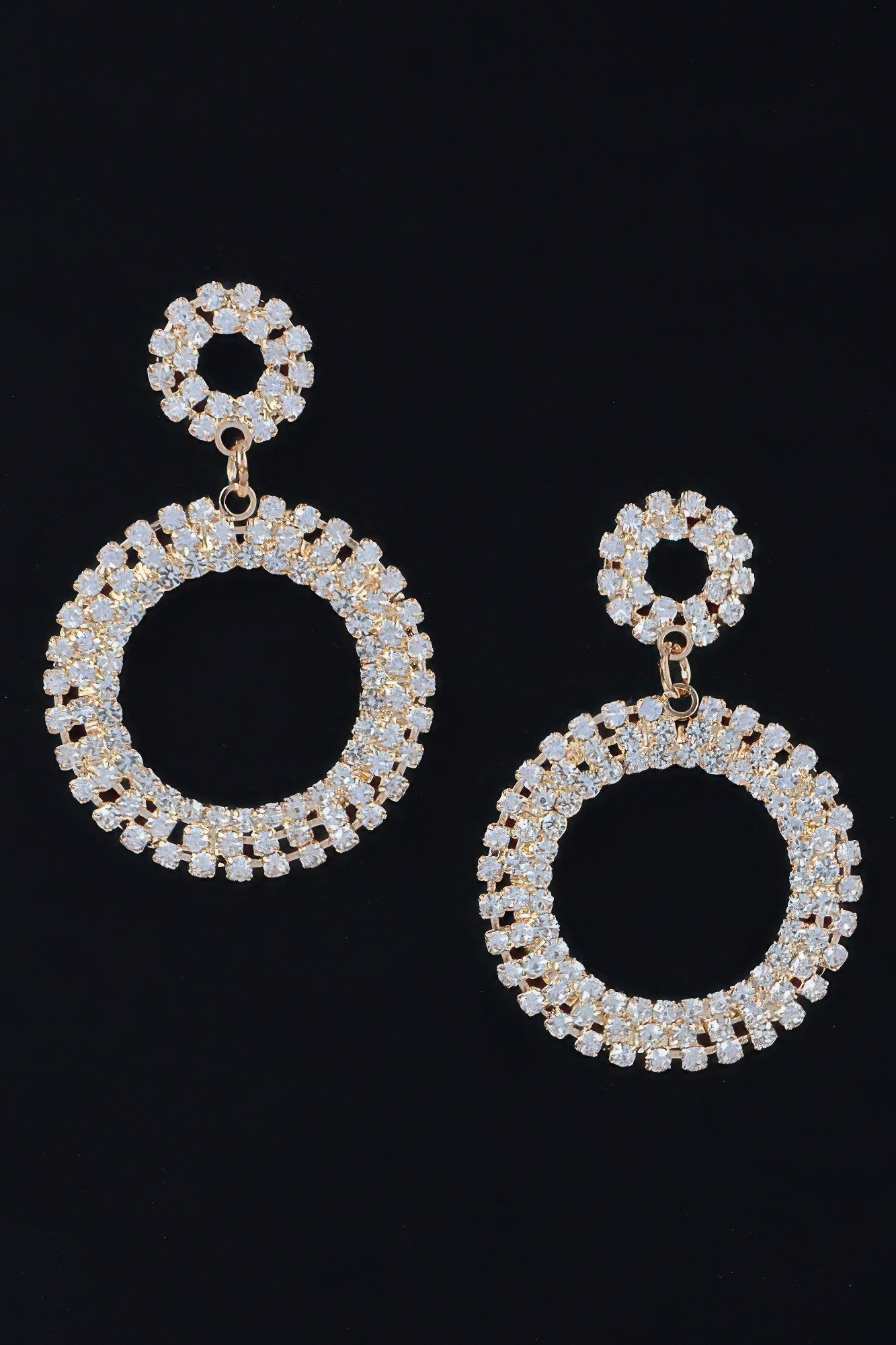 Rhinestone Round Circle Dangle Earring product image