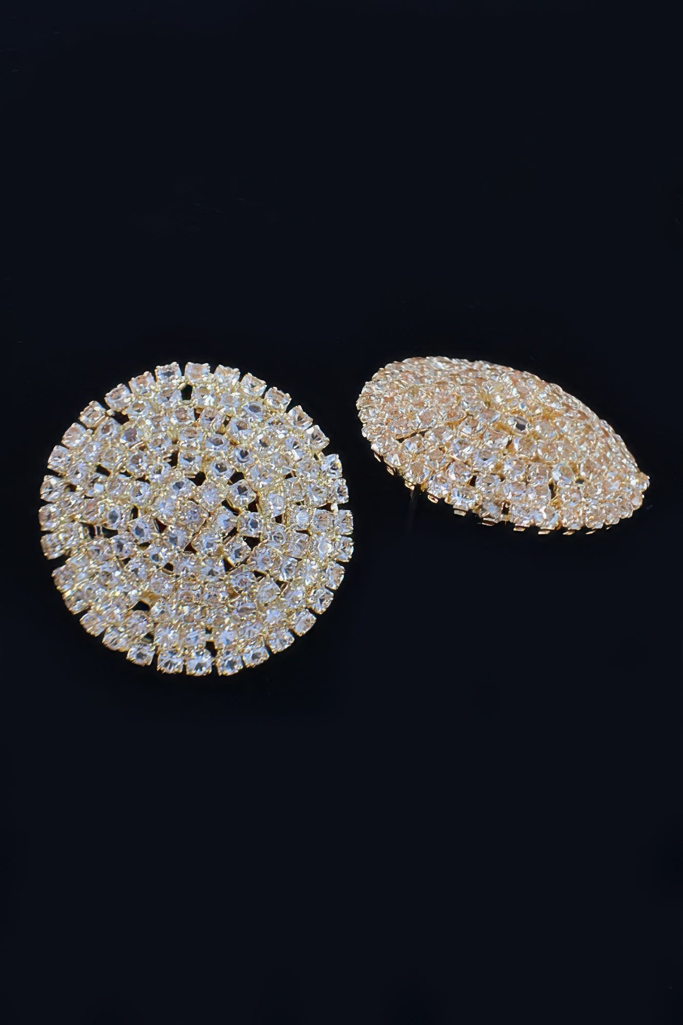 Round Shape Rhinestone Stud Earrings product image