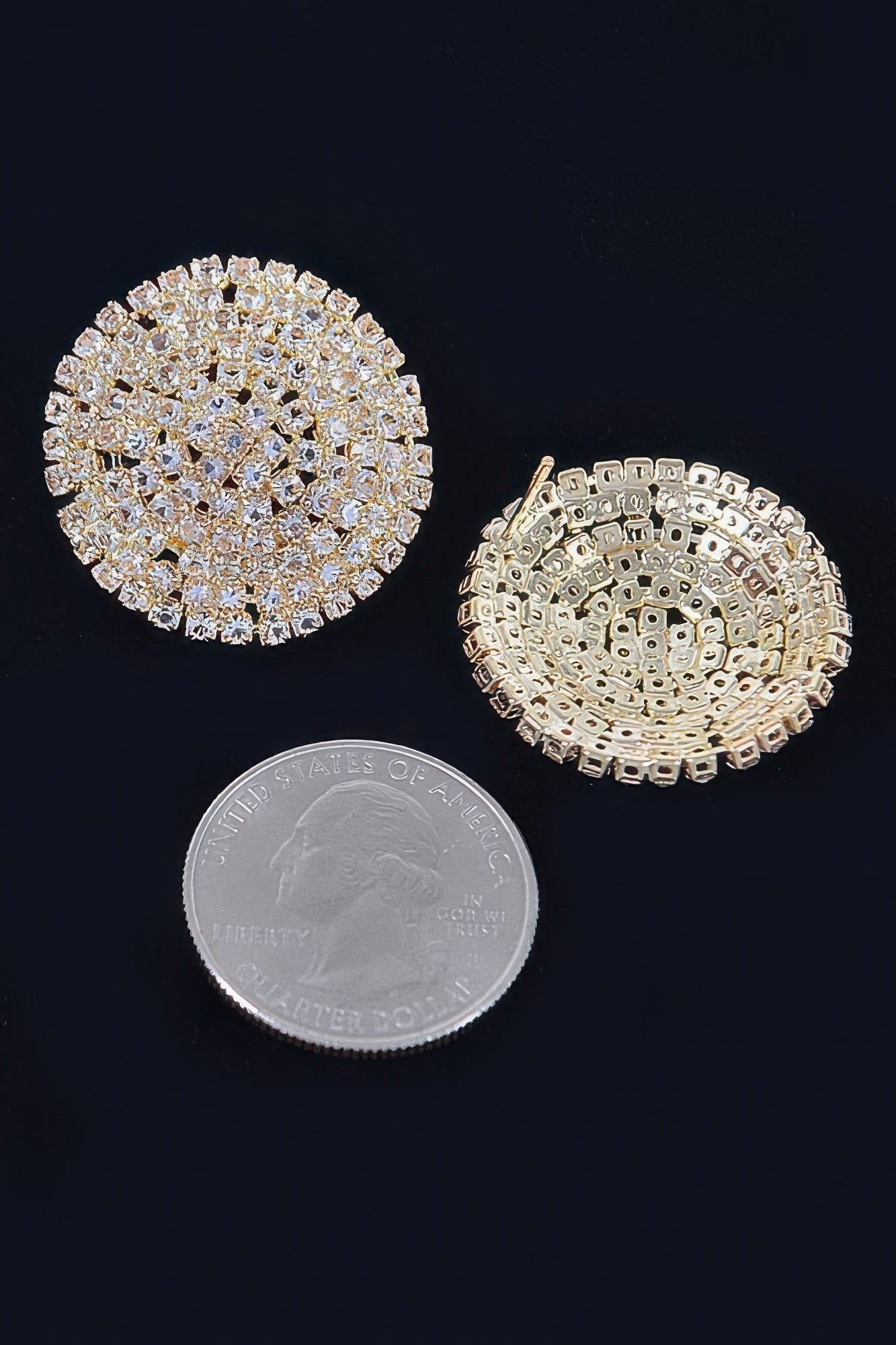 Round Shape Rhinestone Stud Earrings product image