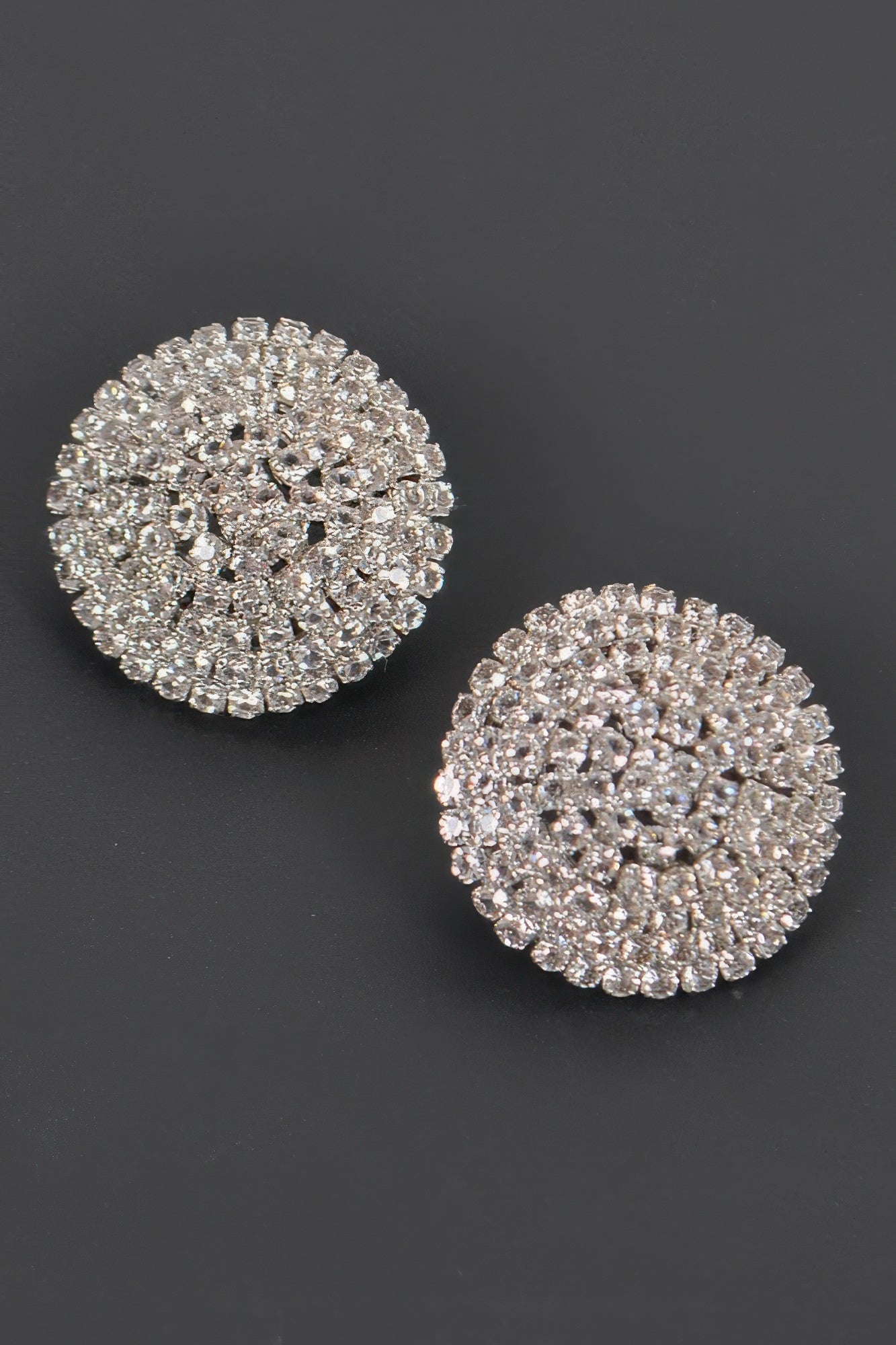 Round Shape Rhinestone Stud Earrings product image
