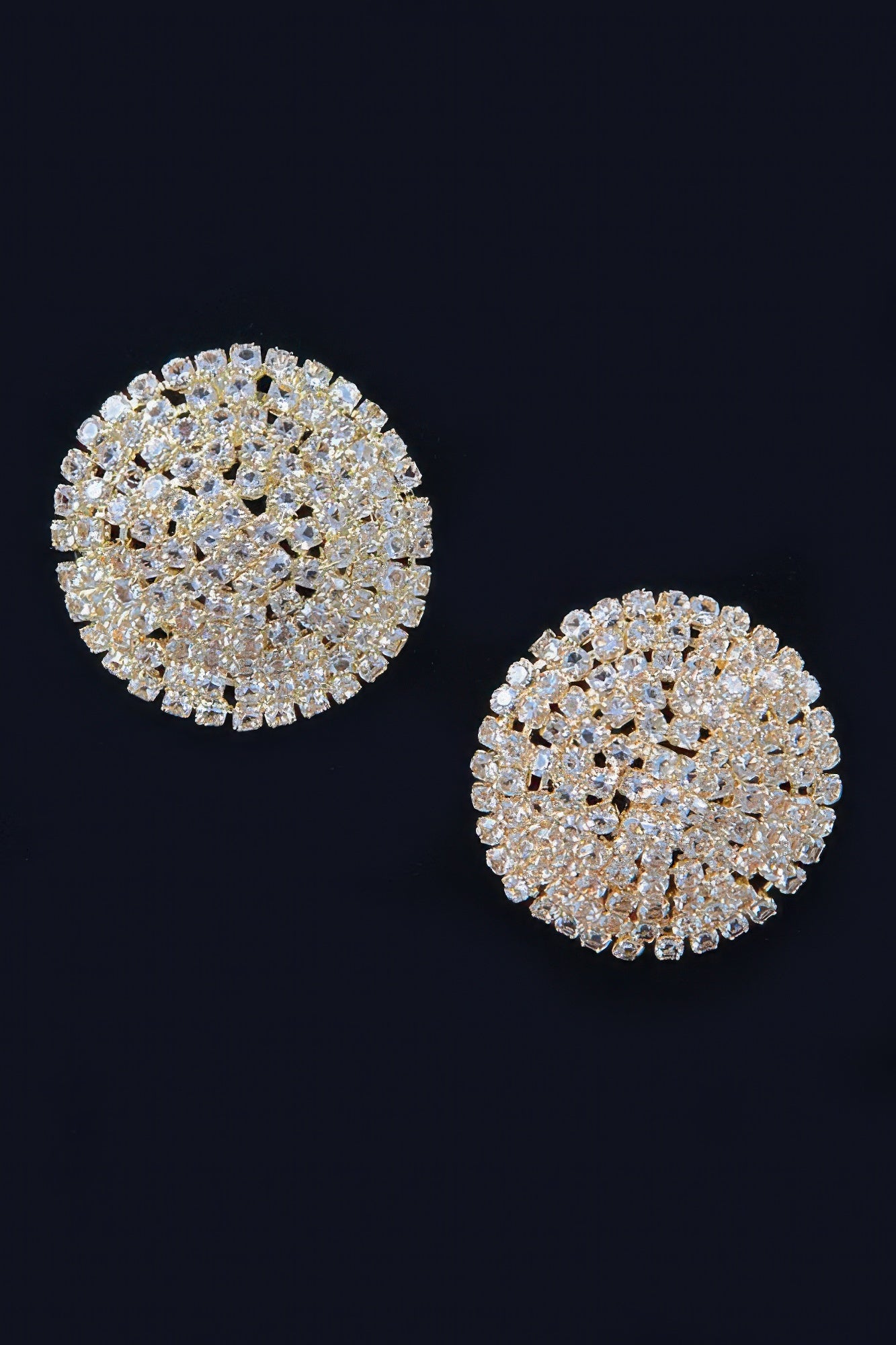 Round Shape Rhinestone Stud Earrings product image