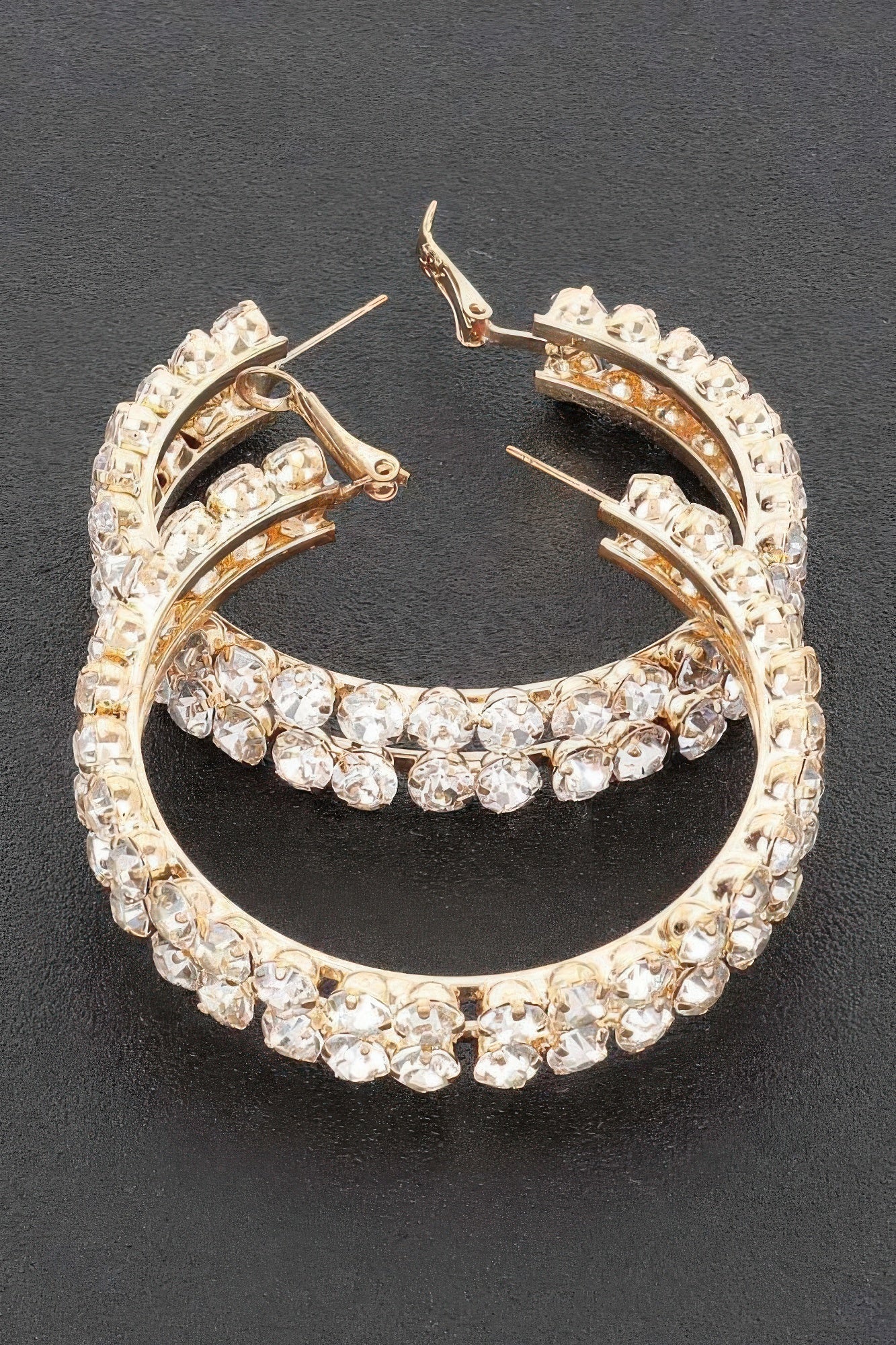 Double Layered Rhinestones Hoops product image
