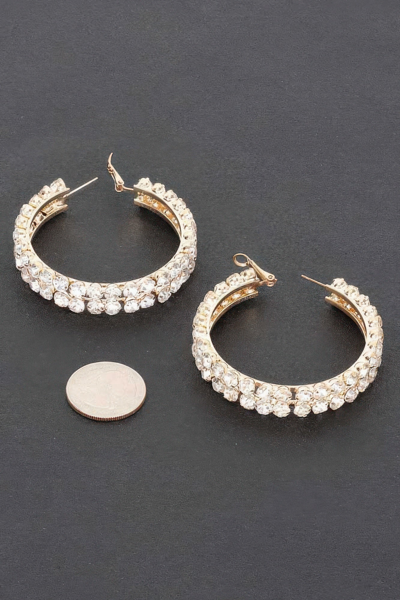 Double Layered Rhinestones Hoops product image