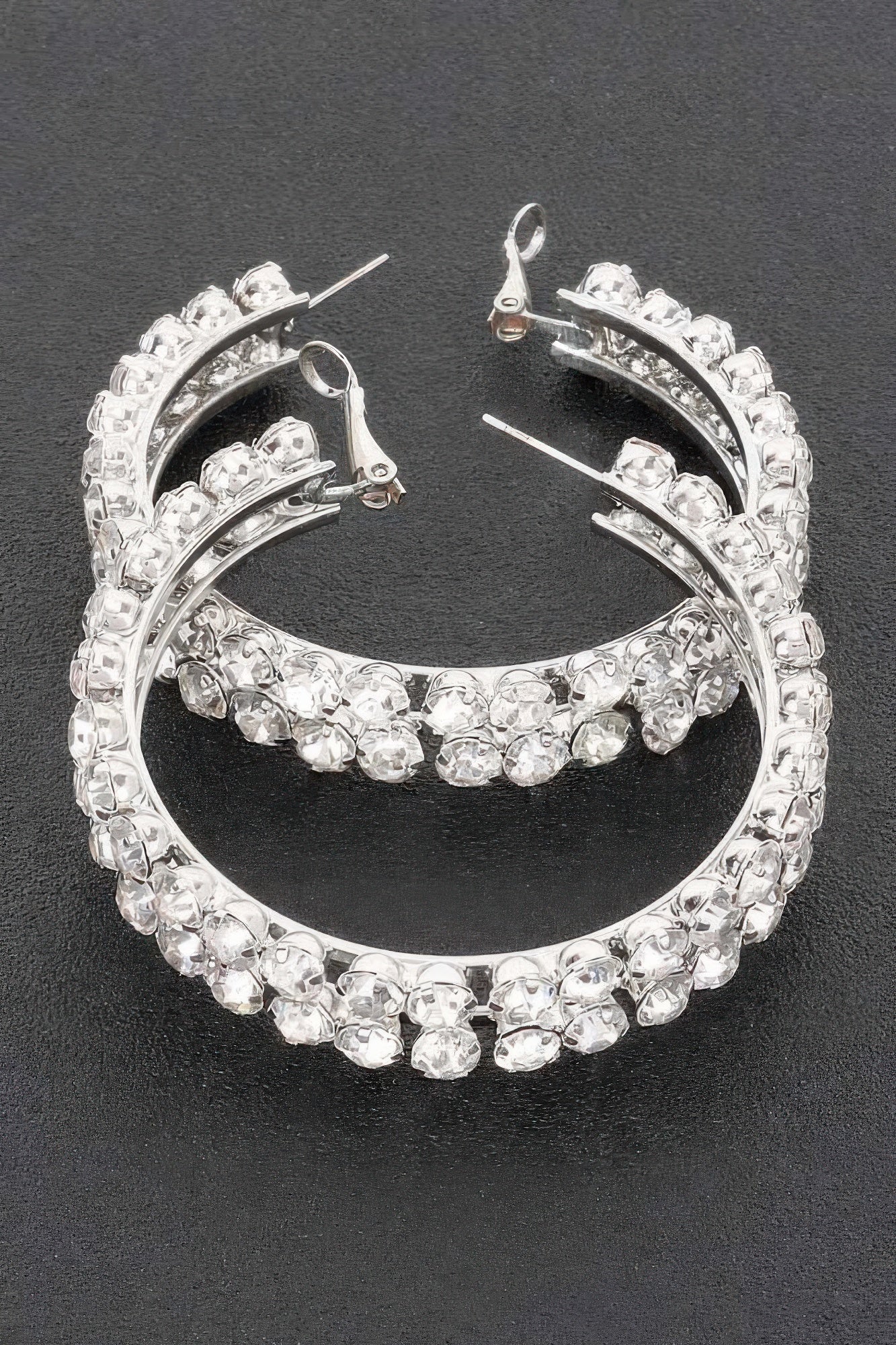 Double Layered Rhinestones Hoops product image